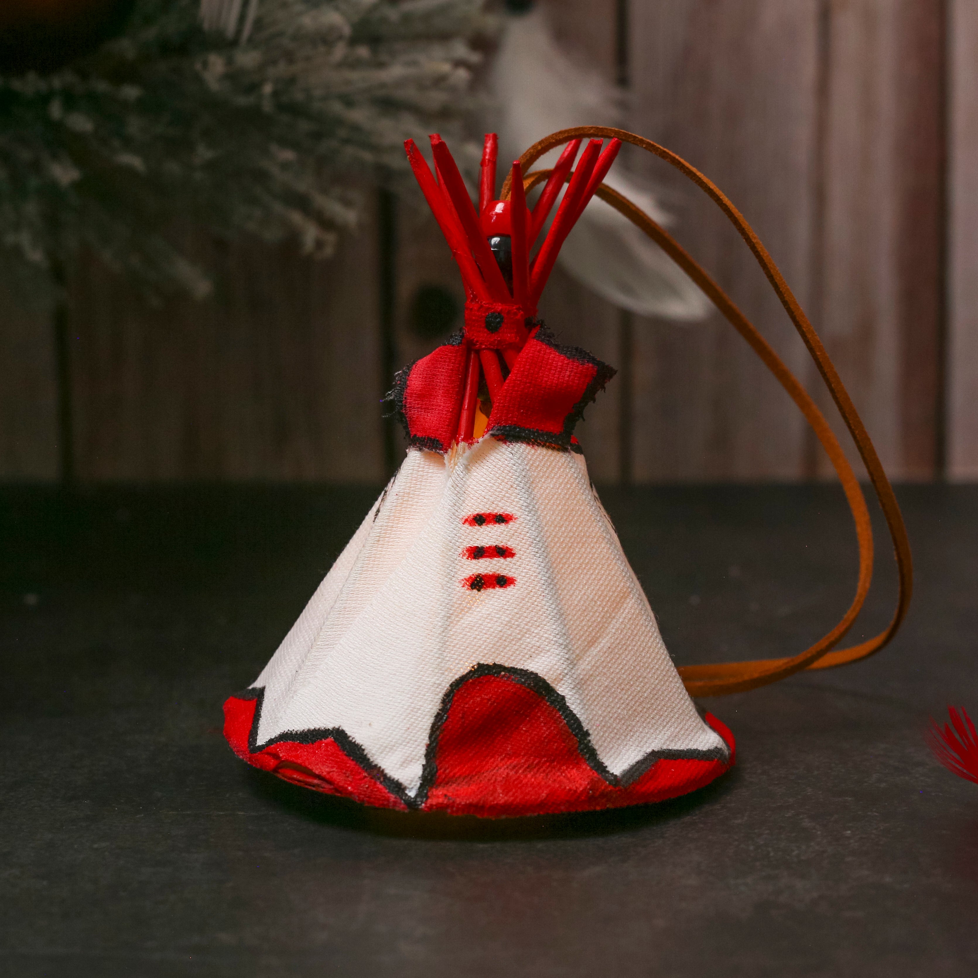Hand Painted Tepee Ornament Native American Themed Decorative