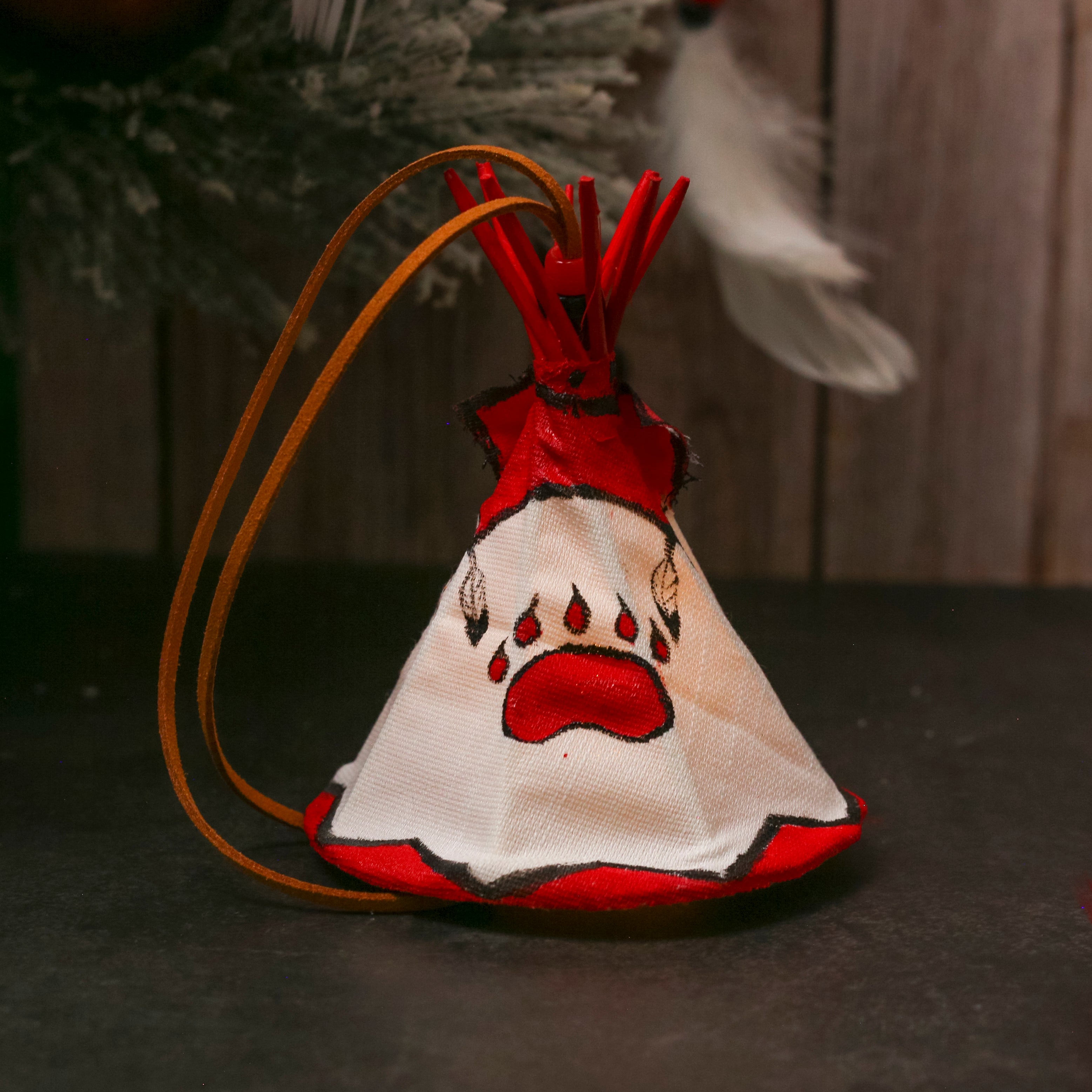 Hand Painted Tepee Ornament Native American Themed Decorative