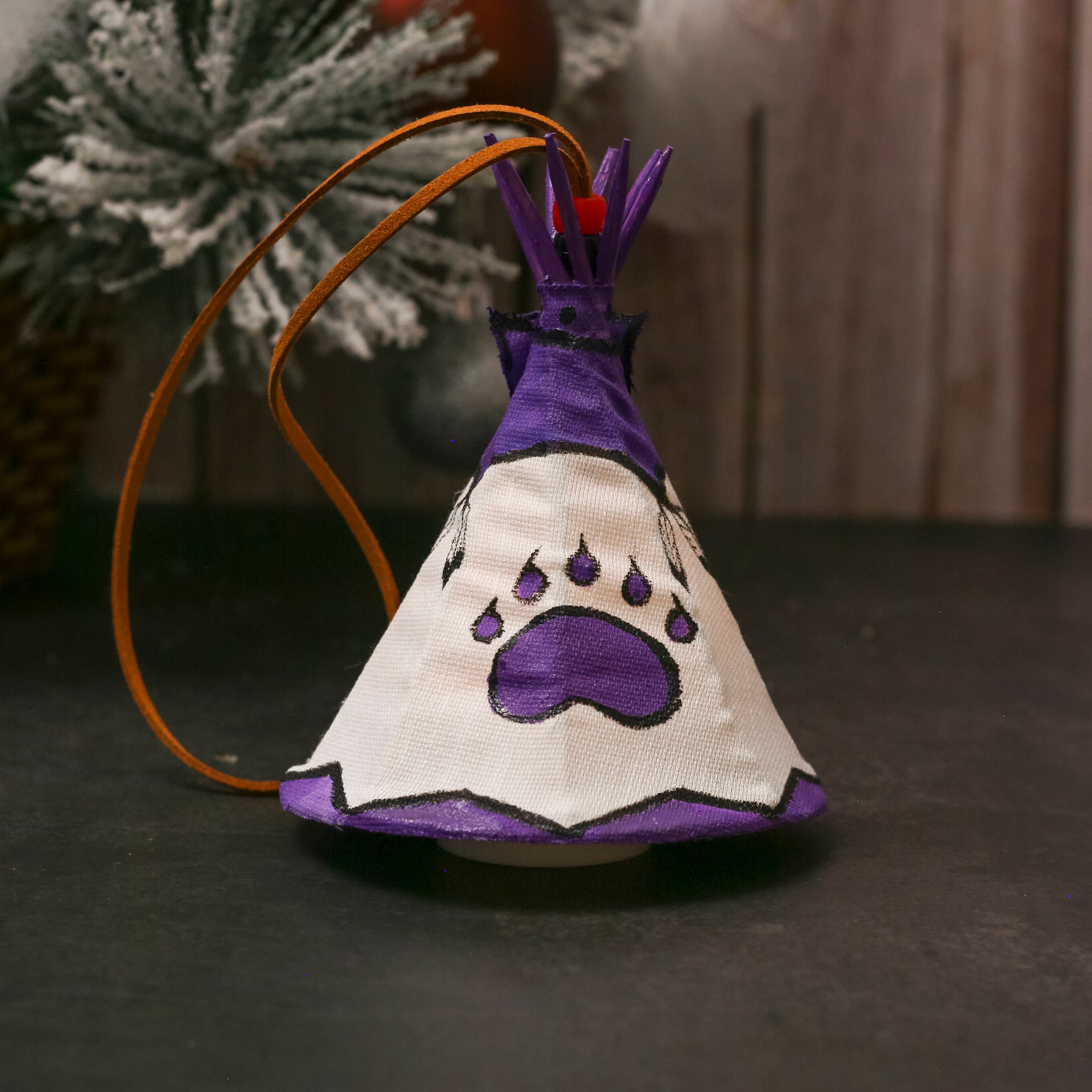 Hand Painted Tepee Ornament Native American Themed Decorative