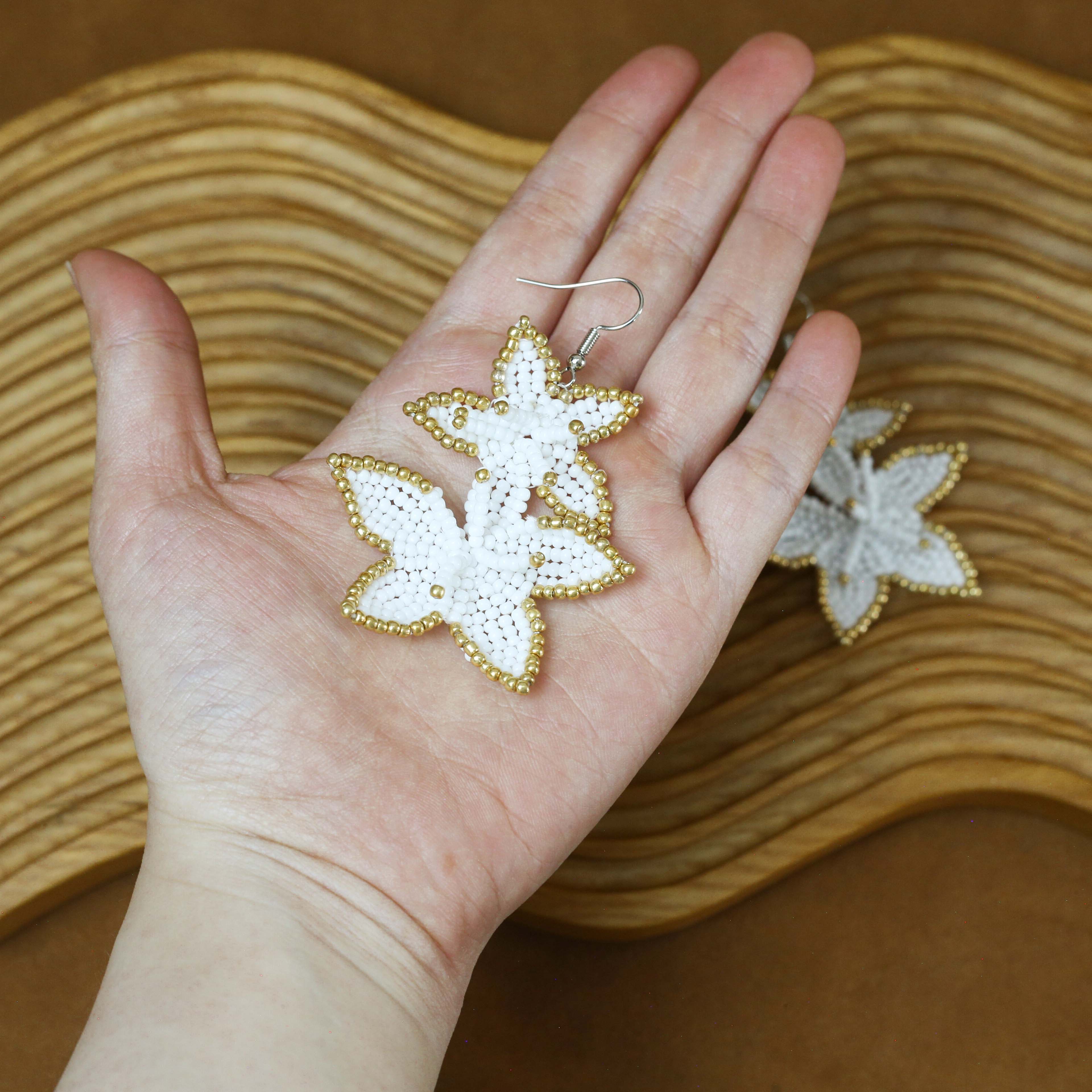 SALE 50% OFF - Native Blossom Beadwork Earrings