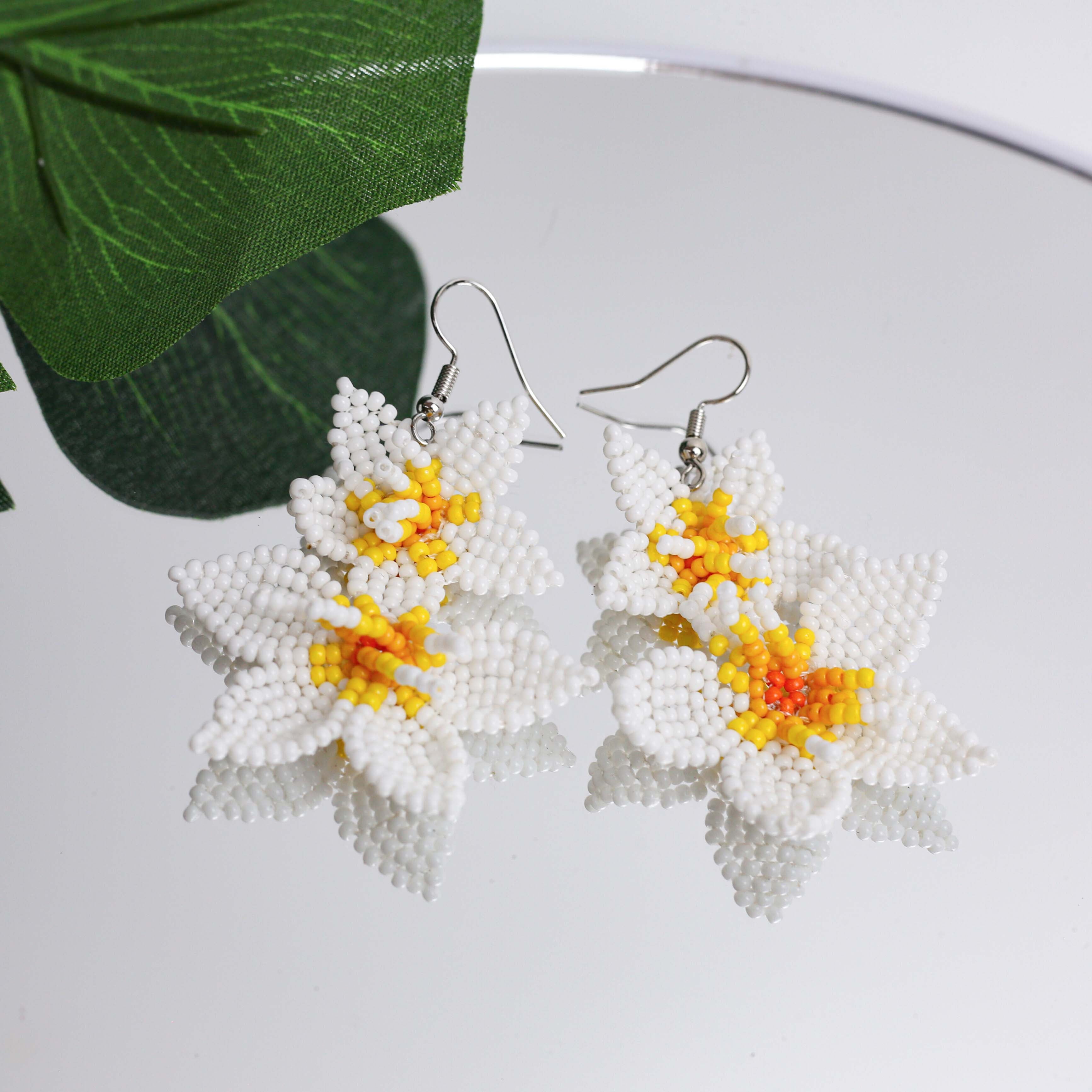 SALE 50% OFF - Native Blossom Beadwork Earrings