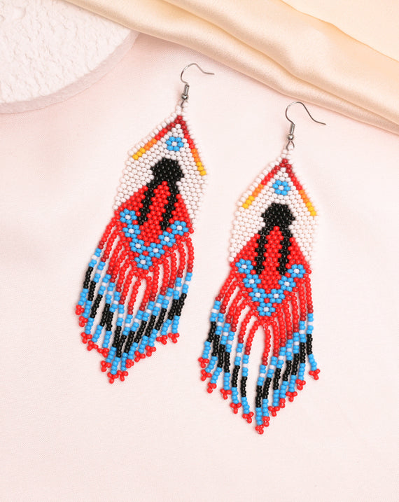 SALE 50% OFF - Indigenous Women Pattern Beaded Handmade Earrings For Women