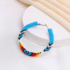 SALE 50% OFF - Handmade Dark Blue Pattern Beaded Earrings for Women