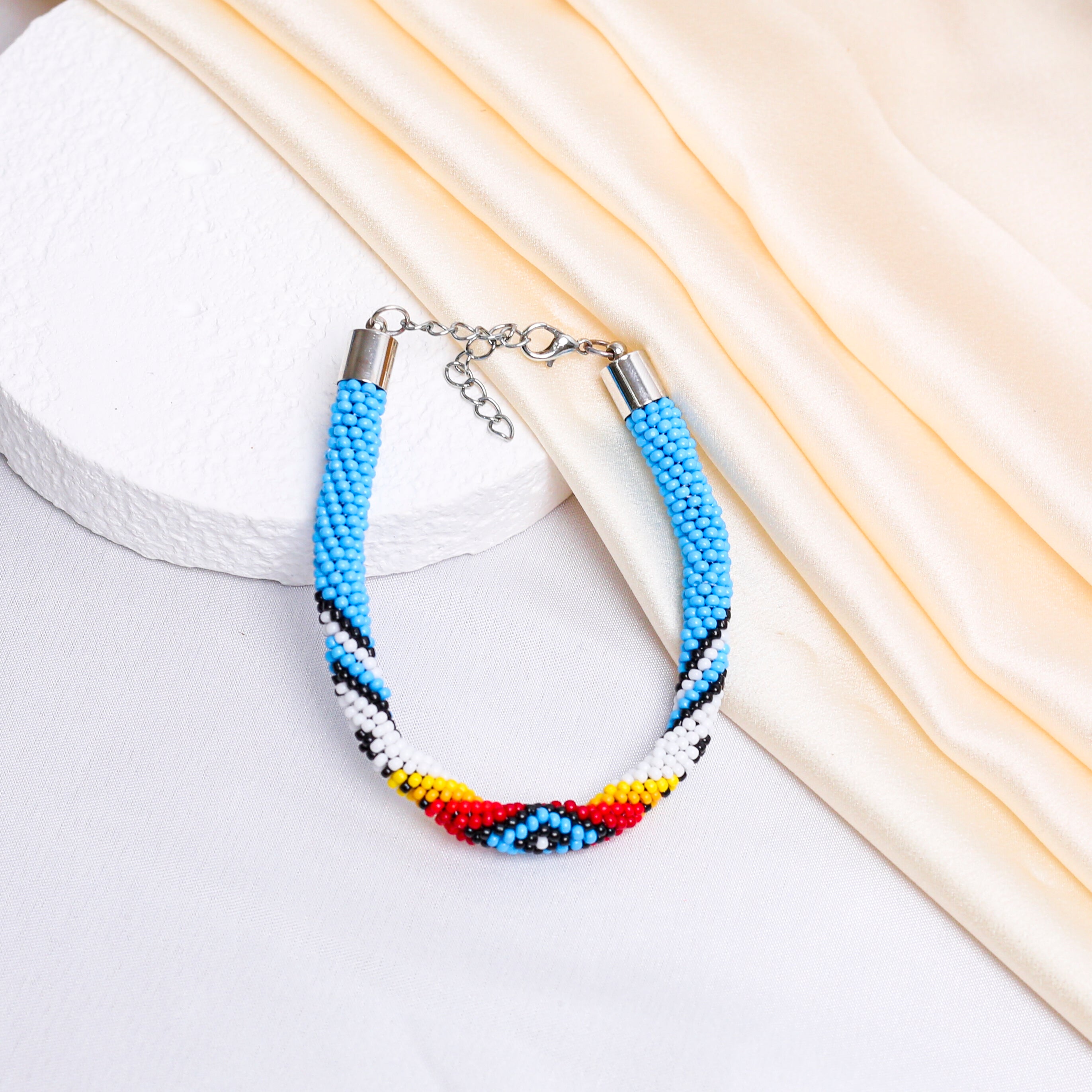 SALE 50% OFF - Women's Handmade Dark Blue Eye Beaded Bracelet