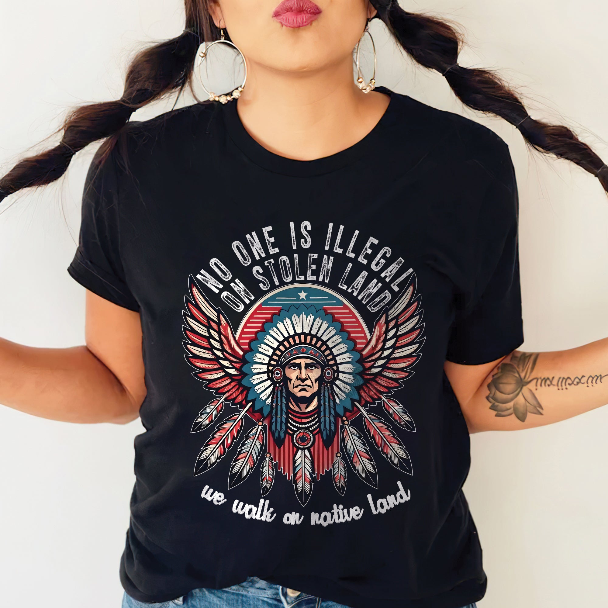 No One Is Illegal On Stolen Land - Unisex T-Shirt/T-Shirt V-Neck/Hoodie/Sweatshirt N51