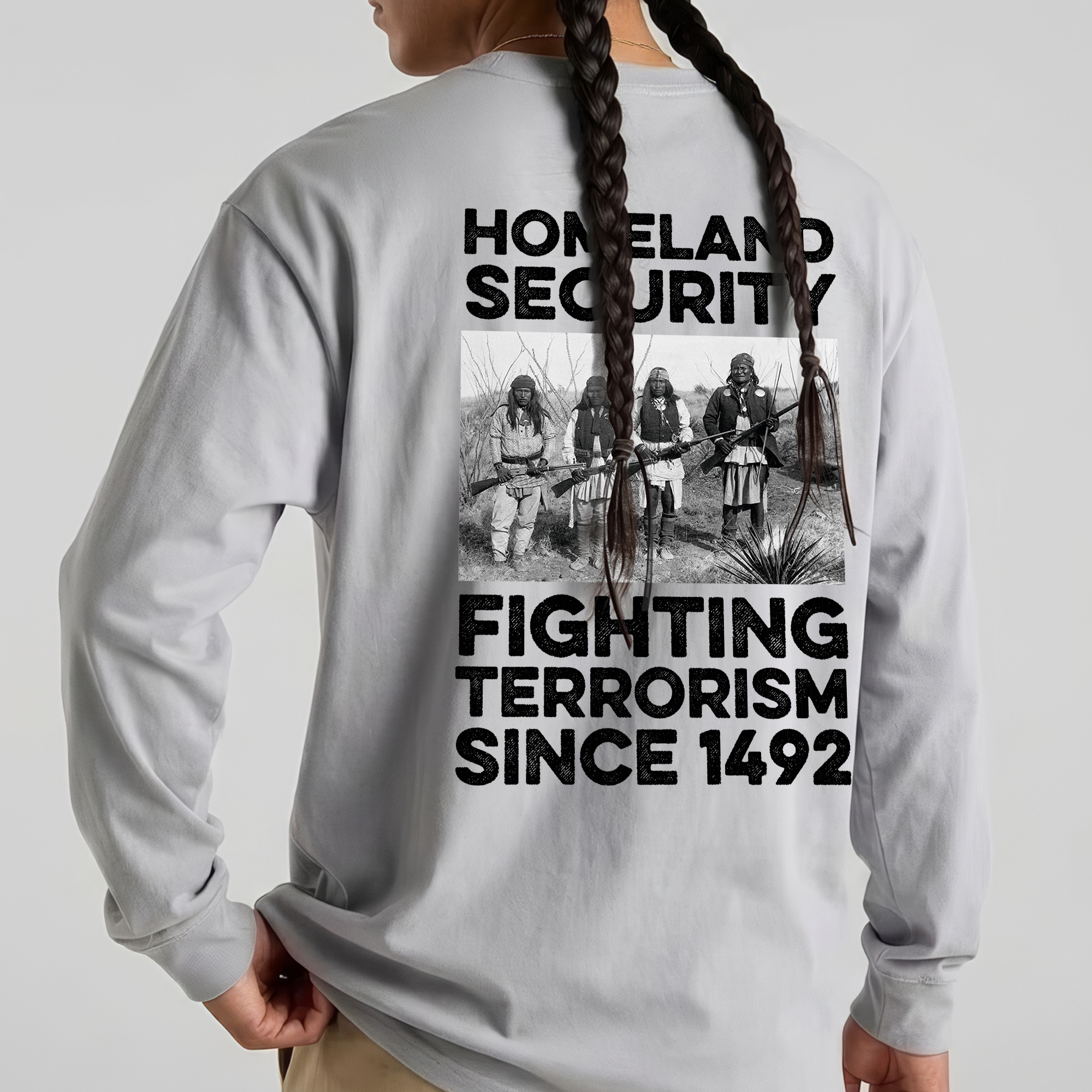 [Back] Homeland Security Fighting Terrorism Since 1492 Unisex Tank Top/Long Sleeve/Hoodie Zip