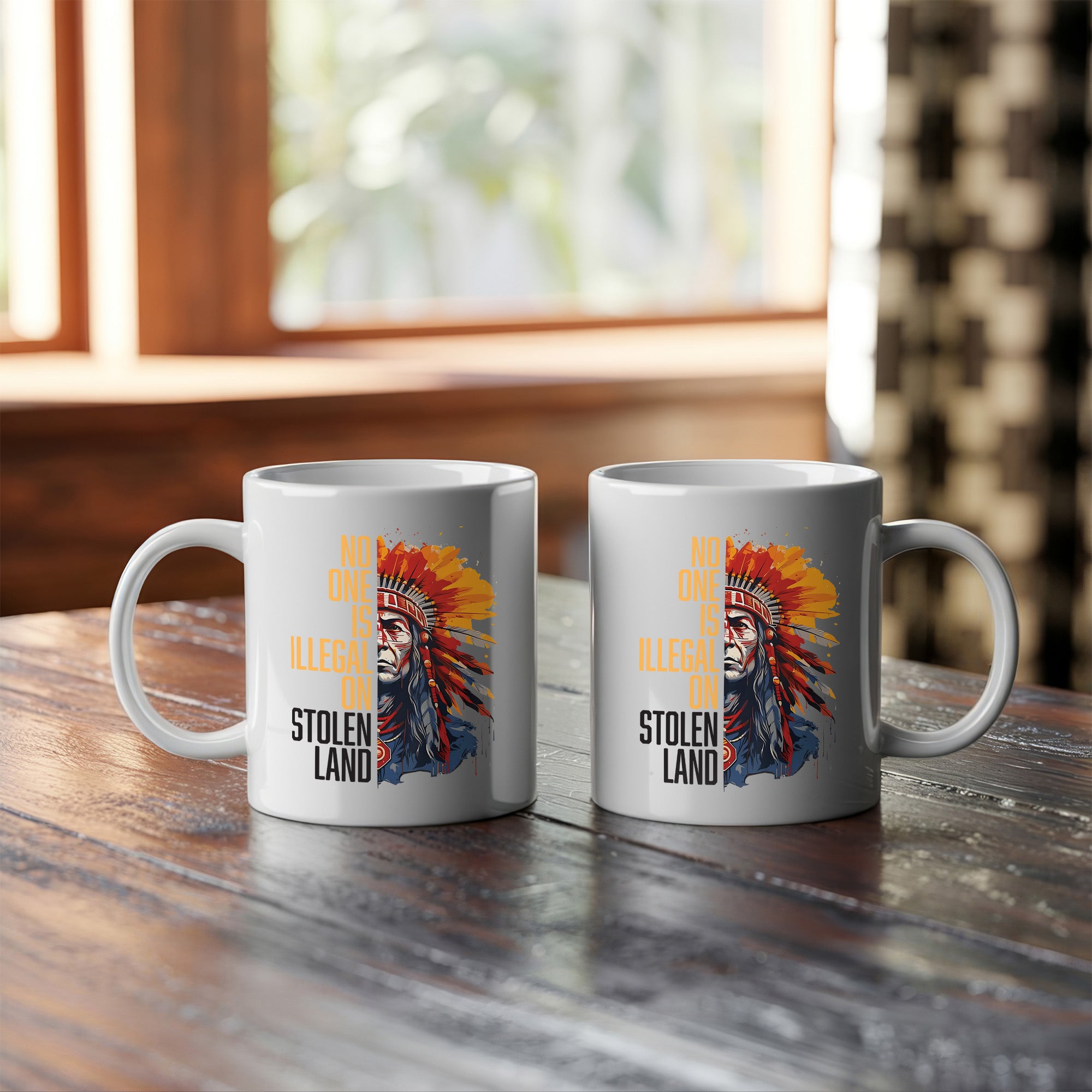No One Is Illegal On Stolen Land Native American Heritage Coffee Mug