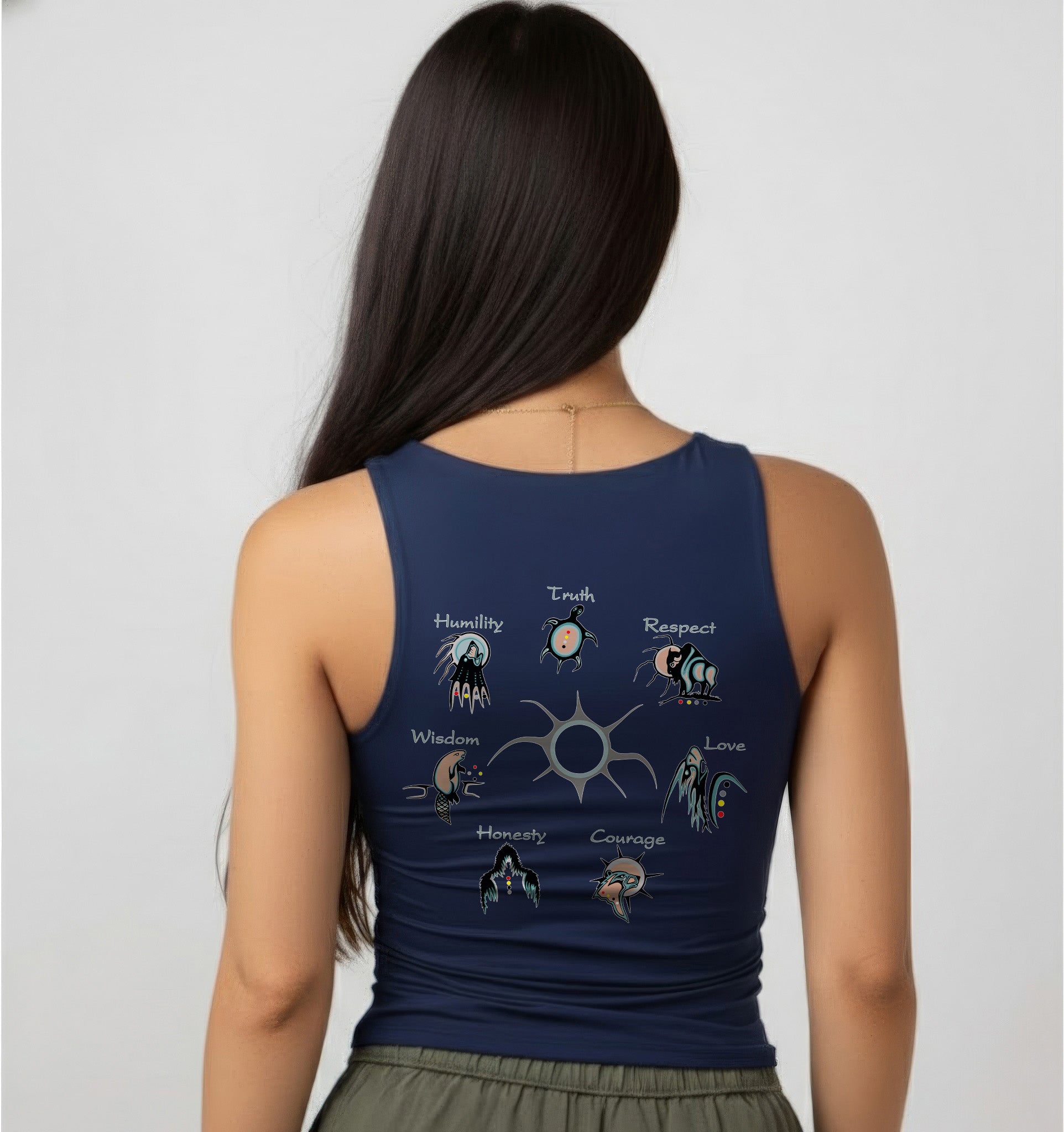 [Two Sides] The Seven Sacred Laws Native American Indigenous Culture Unisex Tank Top/Long Sleeve/Hoodie Zip
