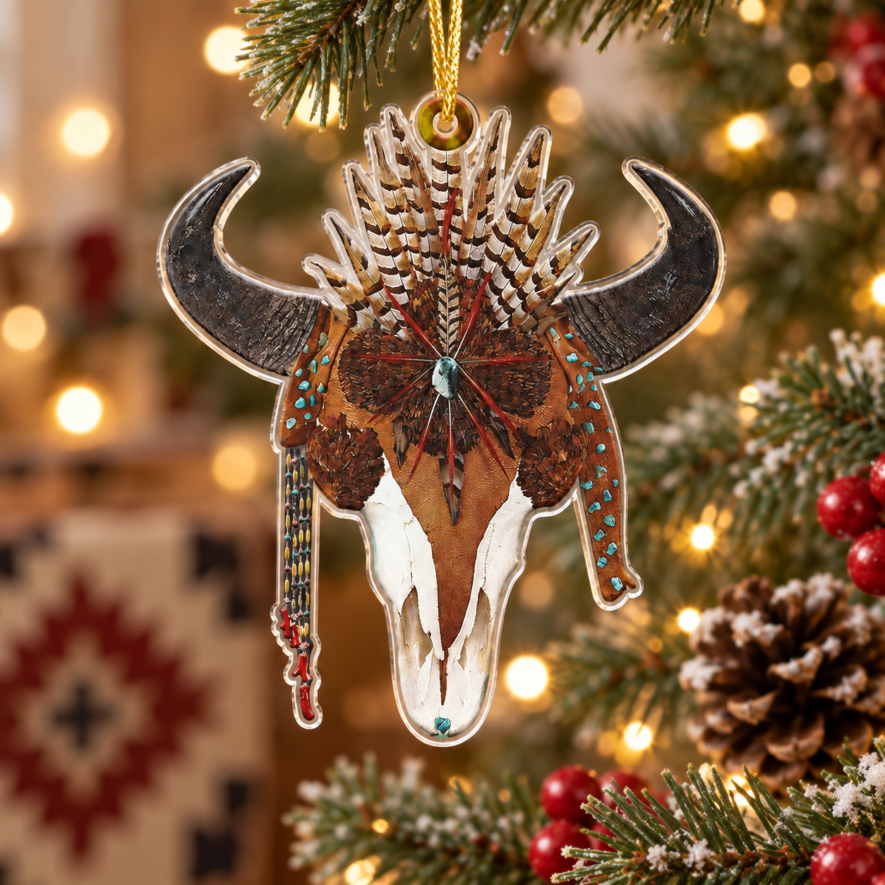Buffalo Feather Native American - Unique Gift Decor Flat Acrylic