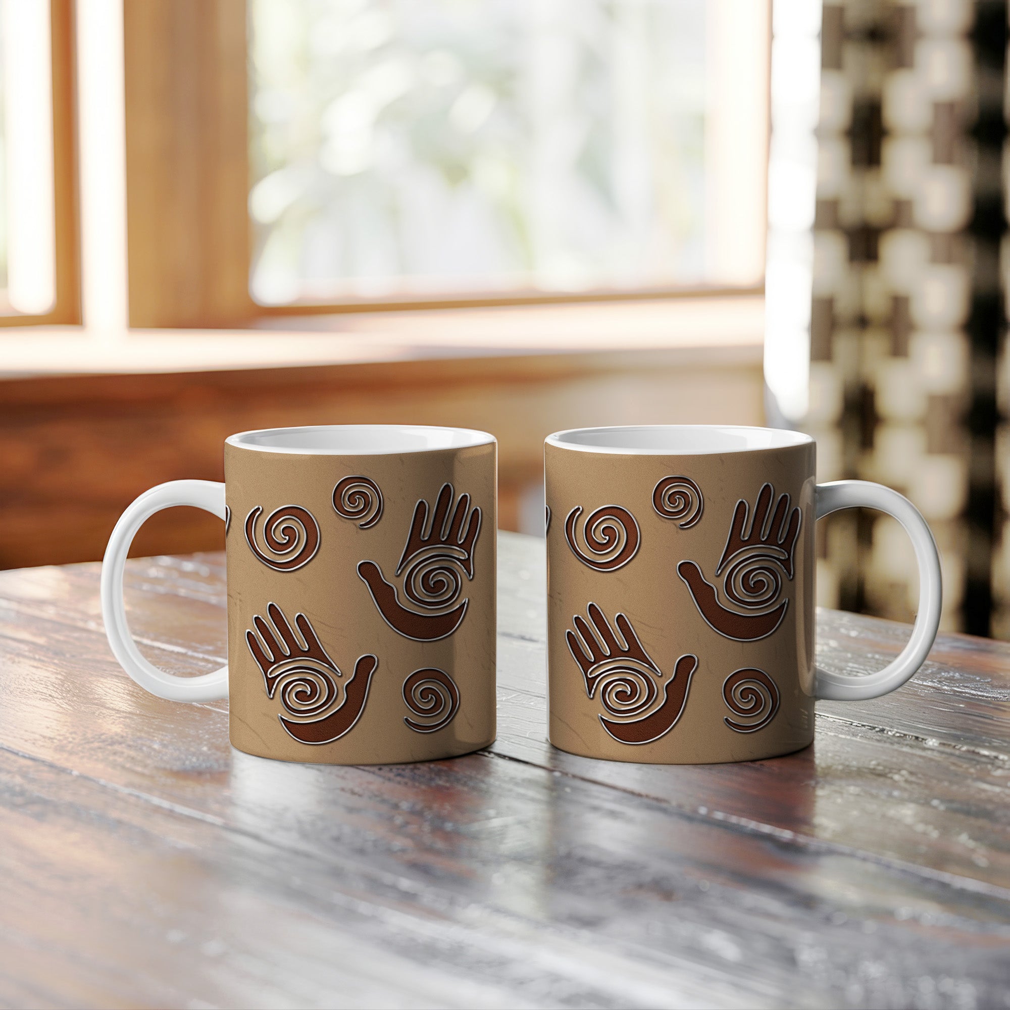 Native Spirals Hand Design Native American Heritage Mug