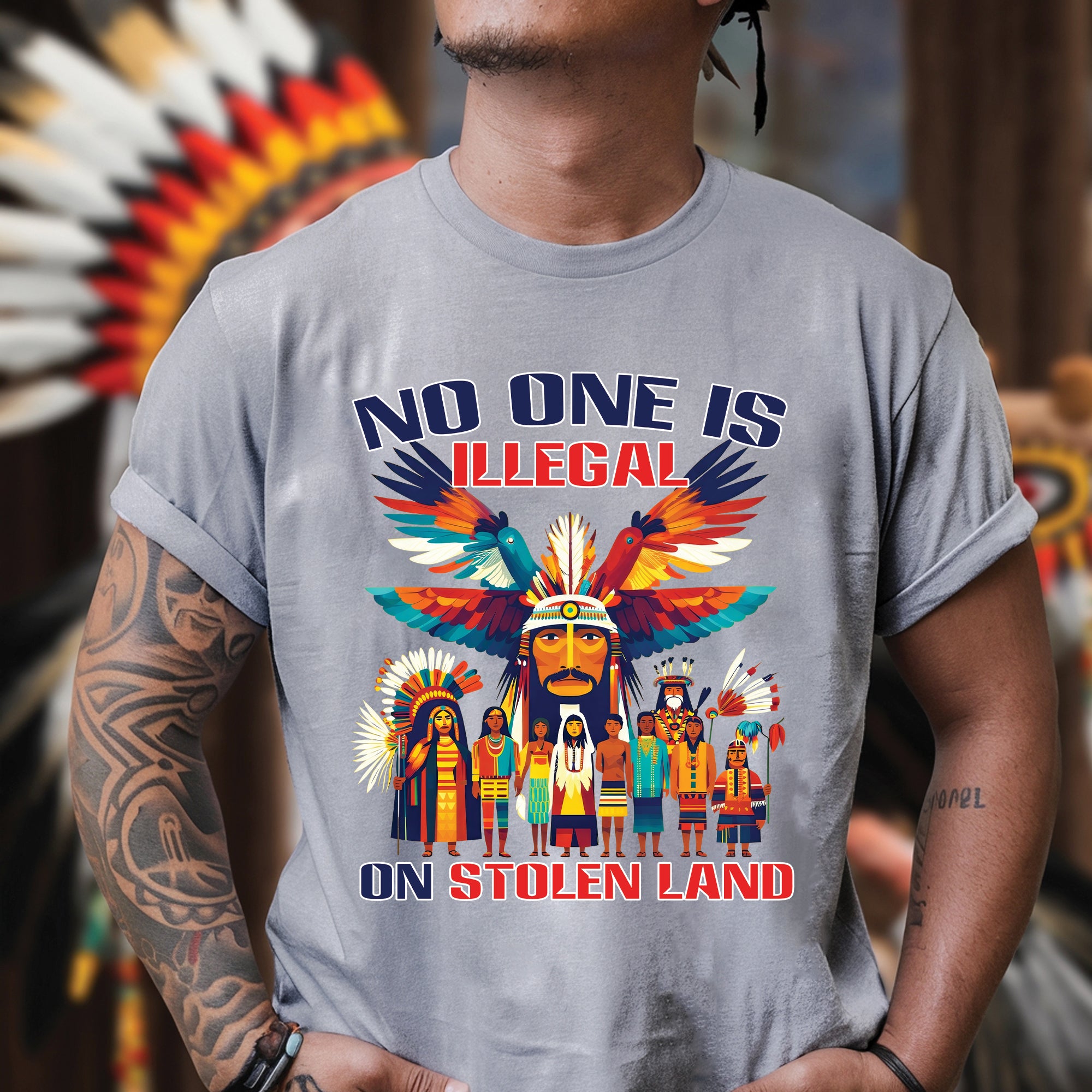 No One Is Illegal on Stolen Land Unisex T-shirt/V-neck T-shirt/Hoodie/Sweatshirt N326