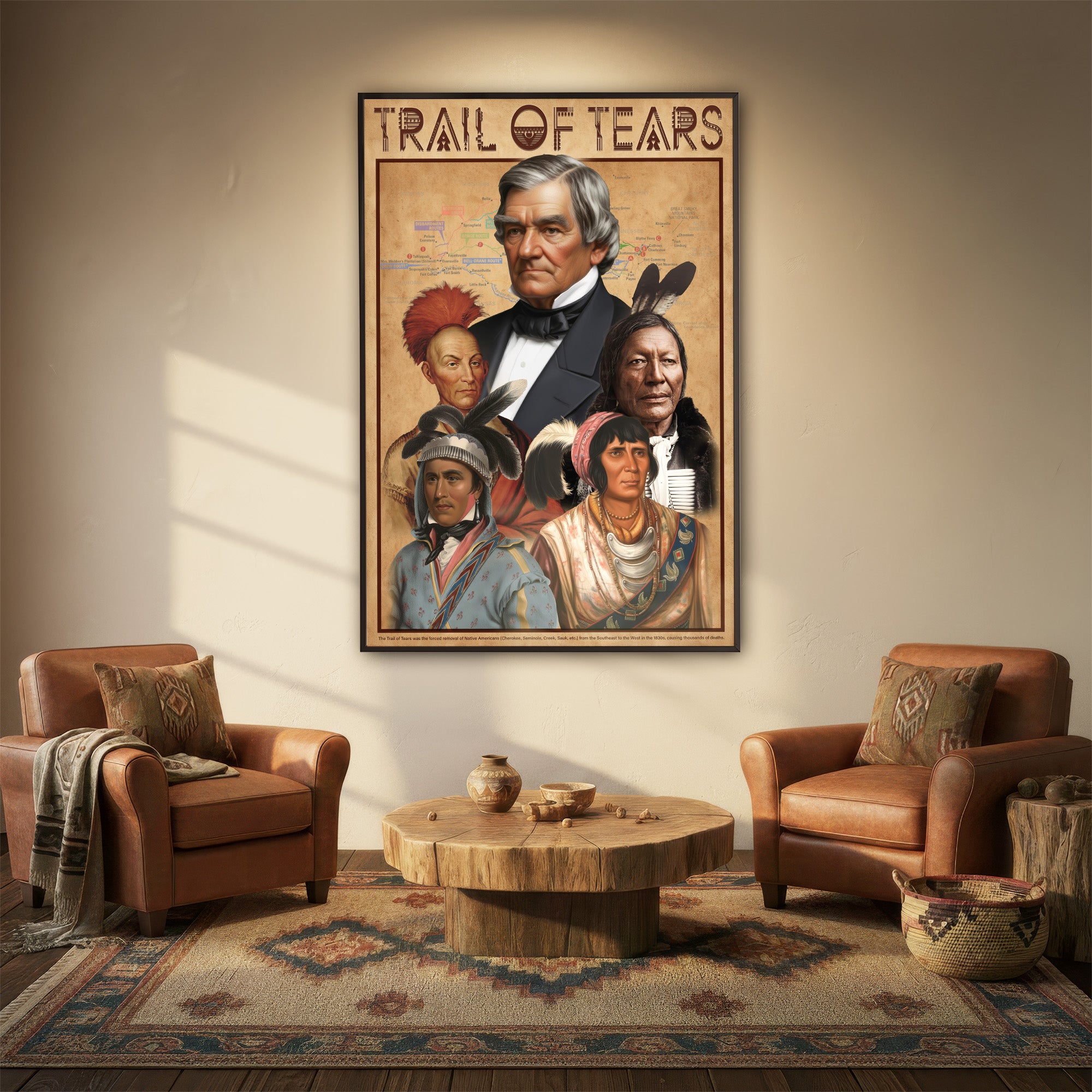 Trail of Tears – Native American Leaders & Forced Removal History Poster/Canvas