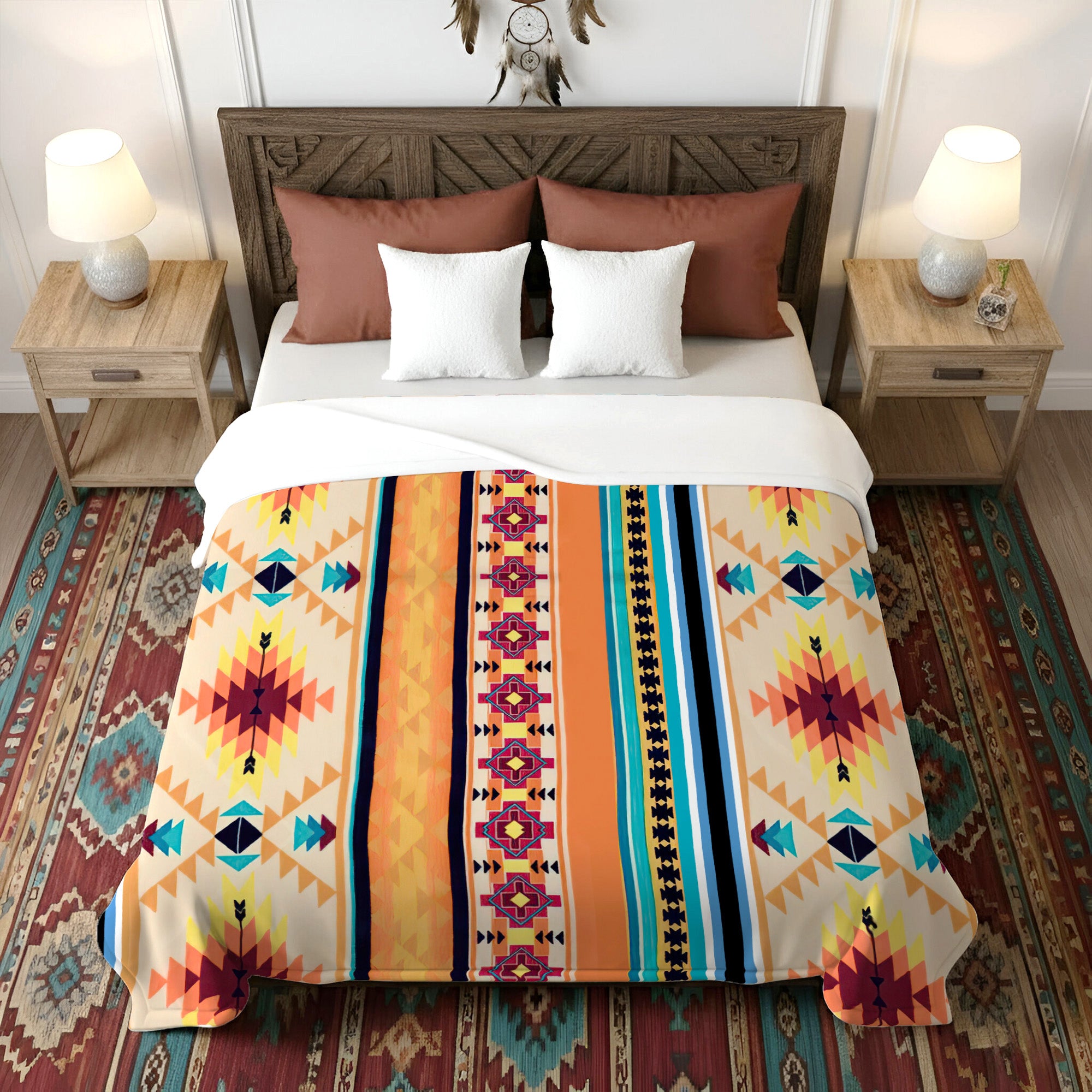 Native American Pattern Soft And Warm Fleece Blanket