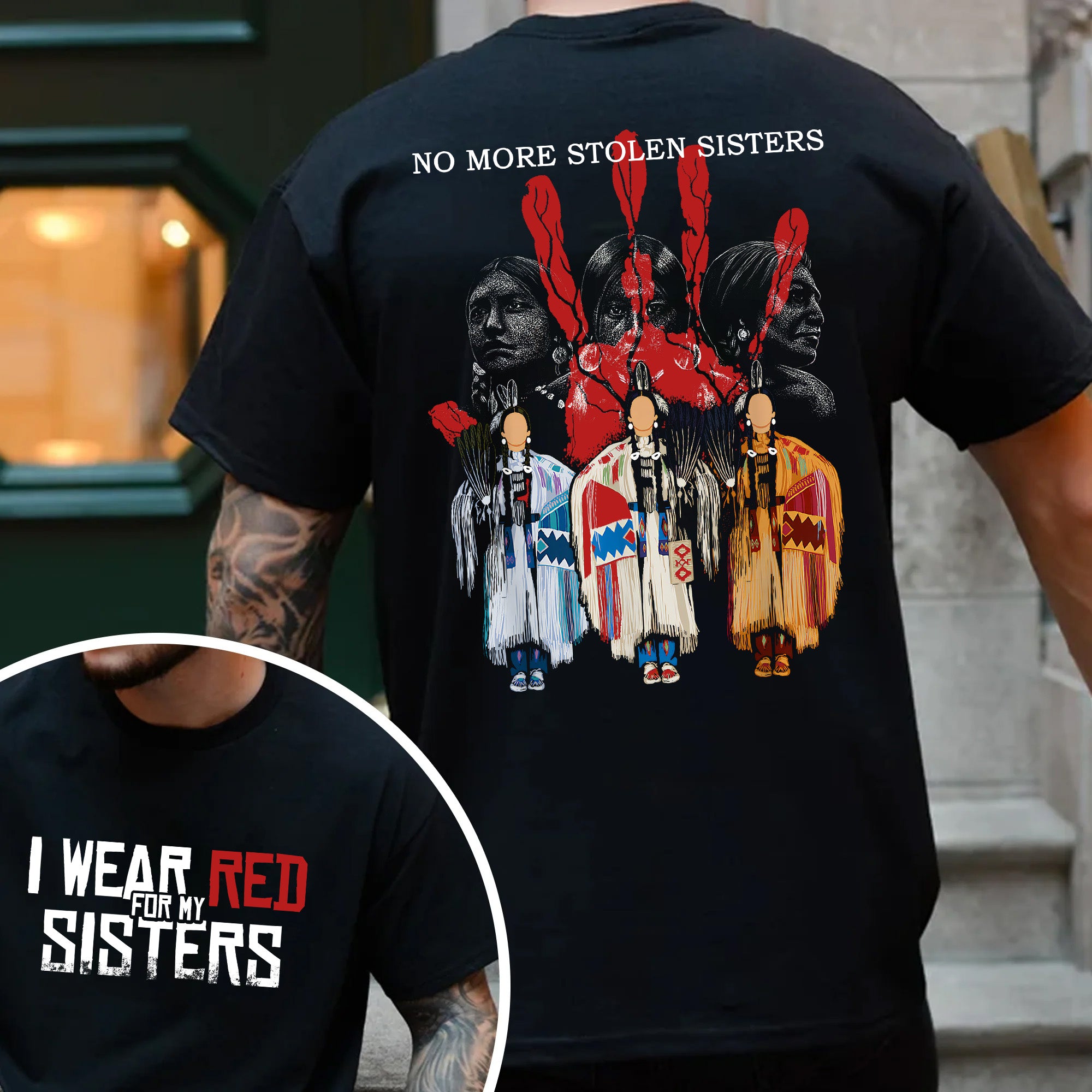 MMIW I Wear Red For My Sisters Native American Unisex T-shirt/T-shirt V-Neck/Hoodie/Sweatshirt