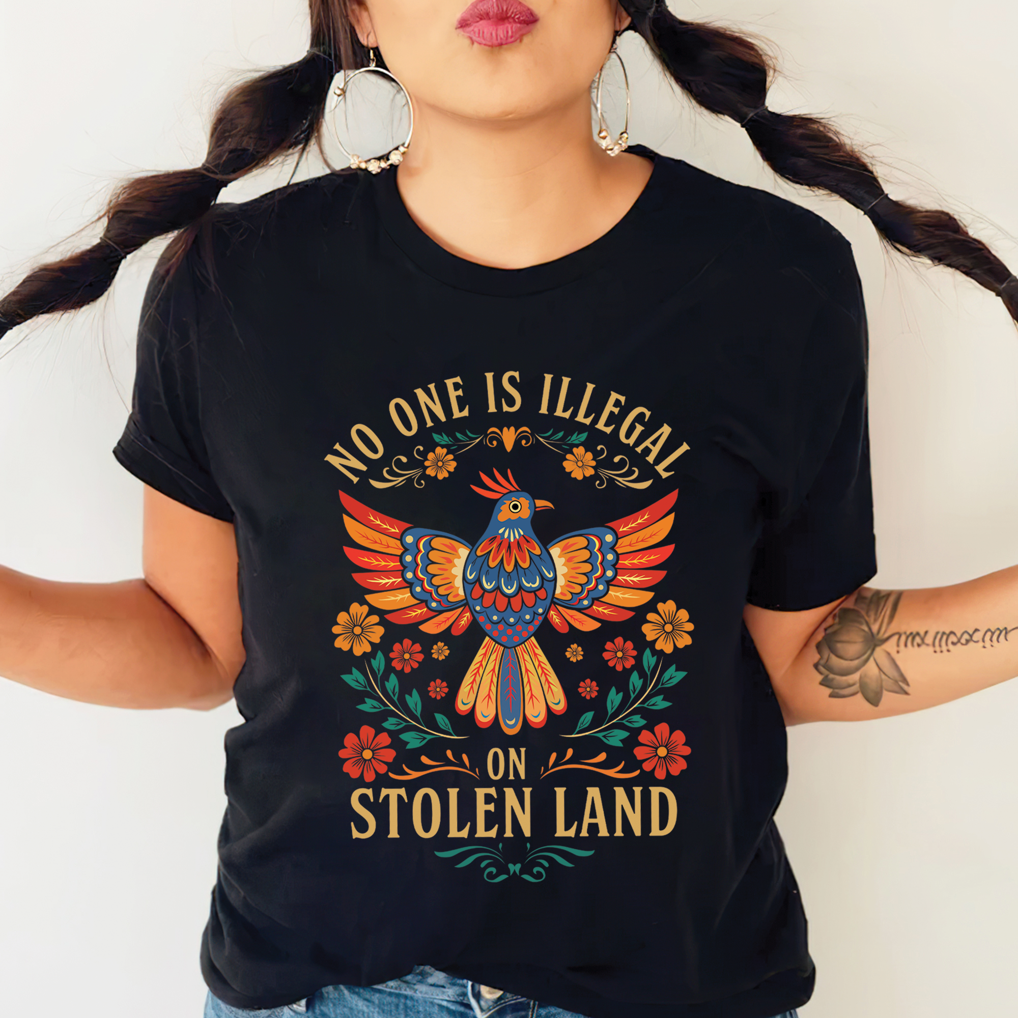 No One Is Illegal On Stolen Land - Unisex T-Shirt/T-Shirt V-Neck/Hoodie/Sweatshirt 169
