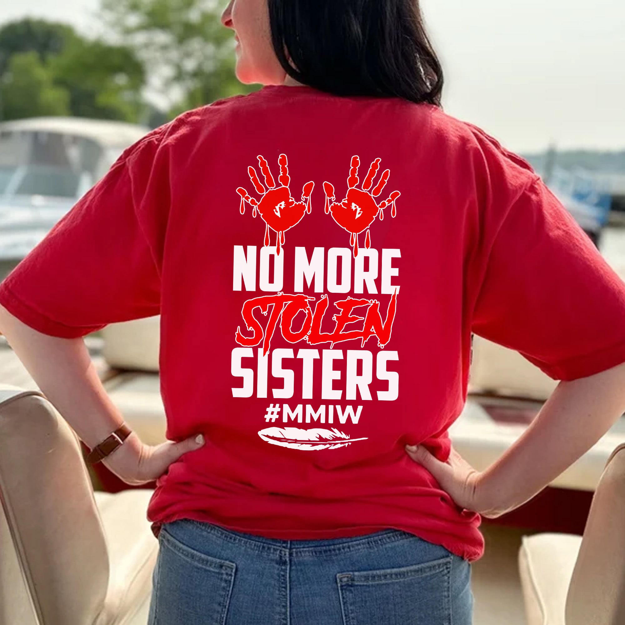 No More Stolen Sisters - MMIW Unisex T-Shirt/T-Shirt V-Neck/Hoodie/Sweatshirt Two Sides