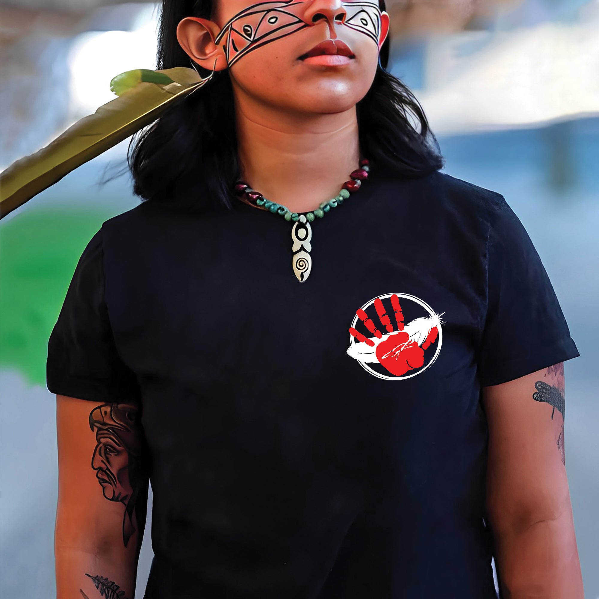 No More Stolen Sisters MMIW Native Women Awareness Unisex T-shirt/T-shirt V-Neck/Hoodie/Sweatshirt-Two Sides
