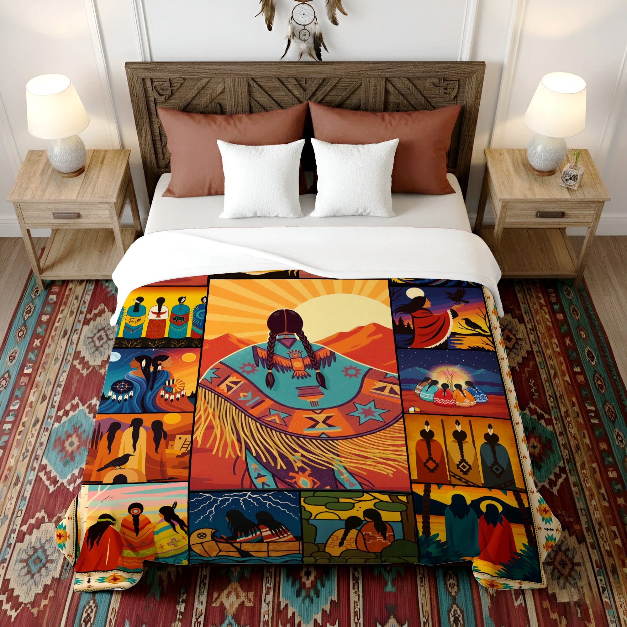 Essence of Indigenous Women Blanket Soft And Warm Fleece Blanket