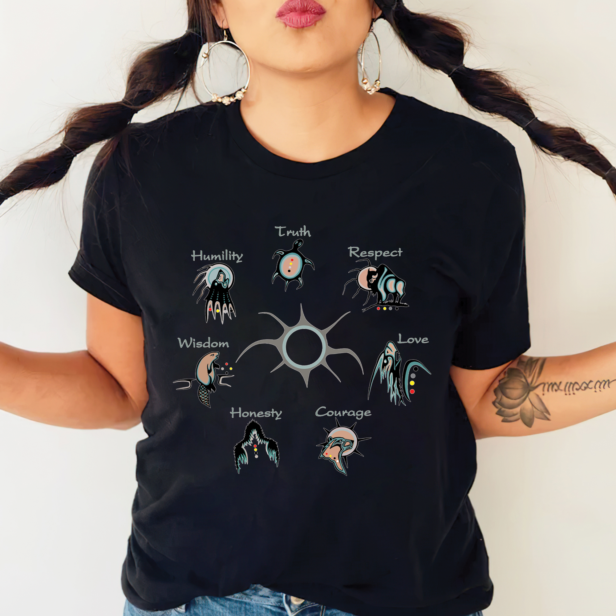 The Seven Sacred Laws Native American Indigenous Culture Unisex T-Shirt/T-Shirt V-Neck/Hoodie/Sweatshirt