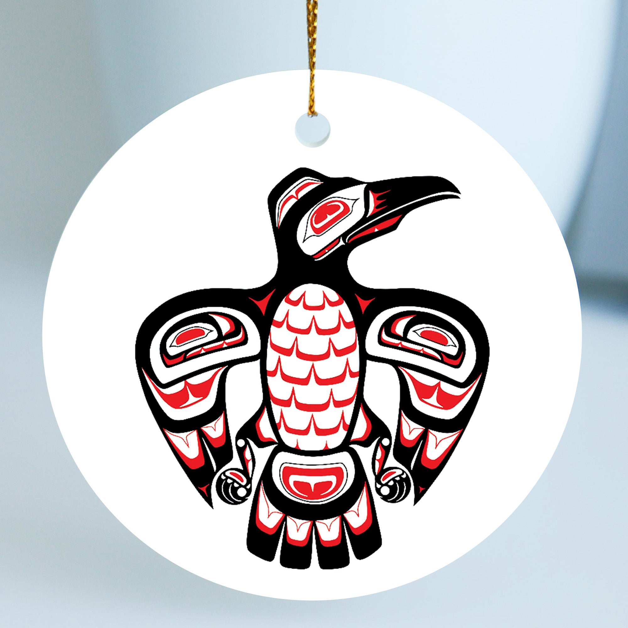 Native Eagle Spirit Ceramic Ornament – Handcrafted Indigenous Art Decoration