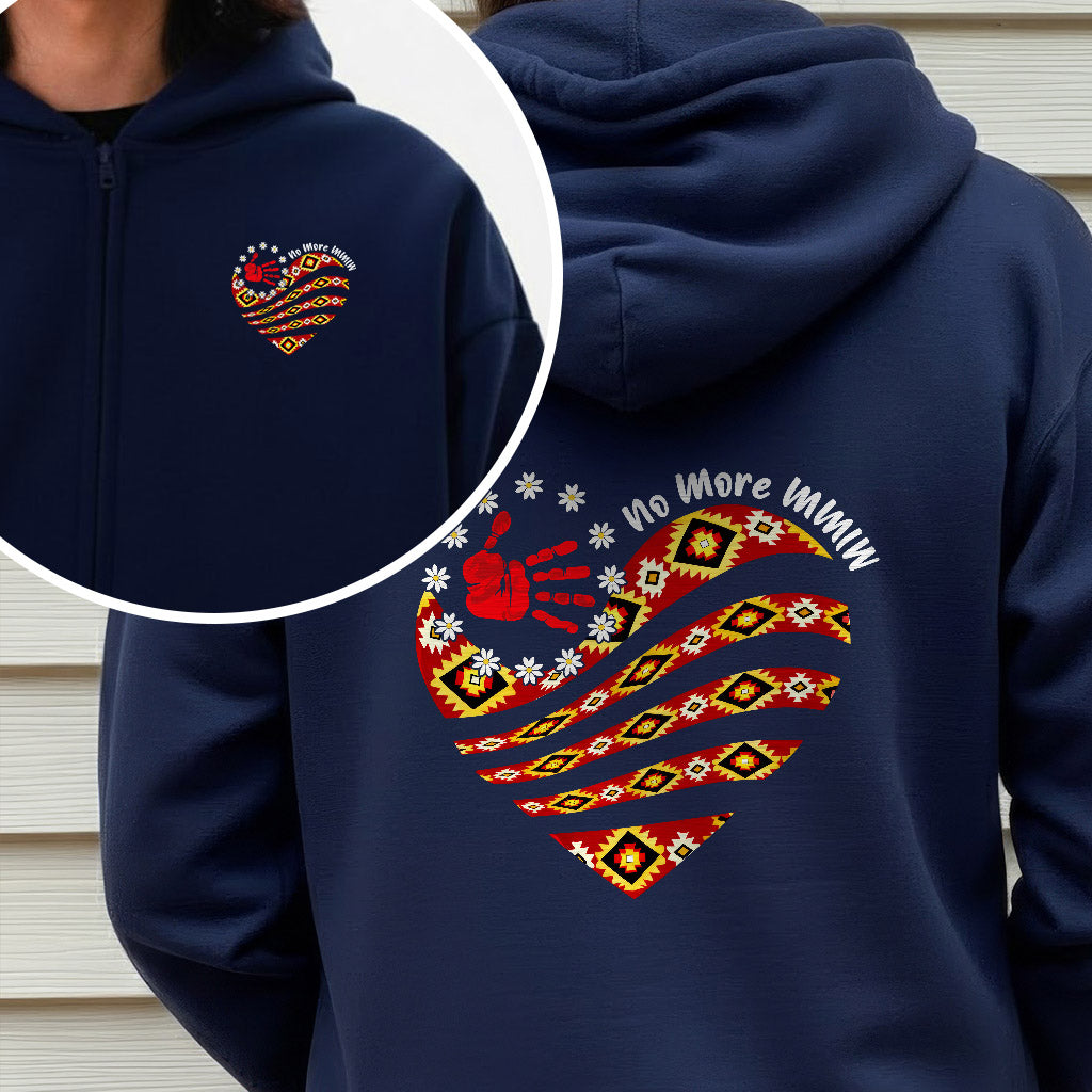 [Two Sides] No More MMIW Tank Top - Native American Heart and Red Hand Unisex Tank Top/Long Sleeve/Hoodie Zip