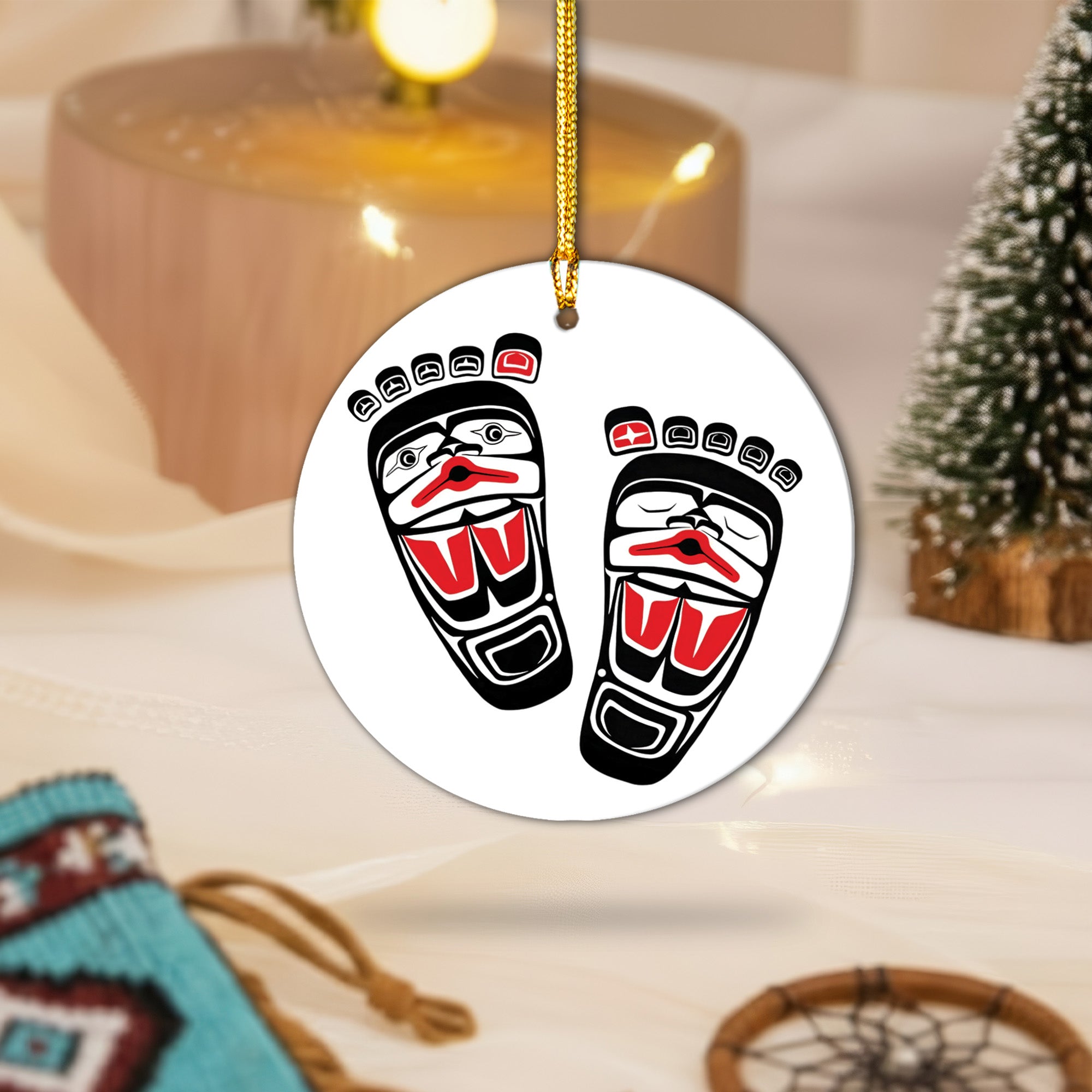 Tribal Totem Style Spirit Animal Ceramic Ornaments – Indigenous Symbolic Art