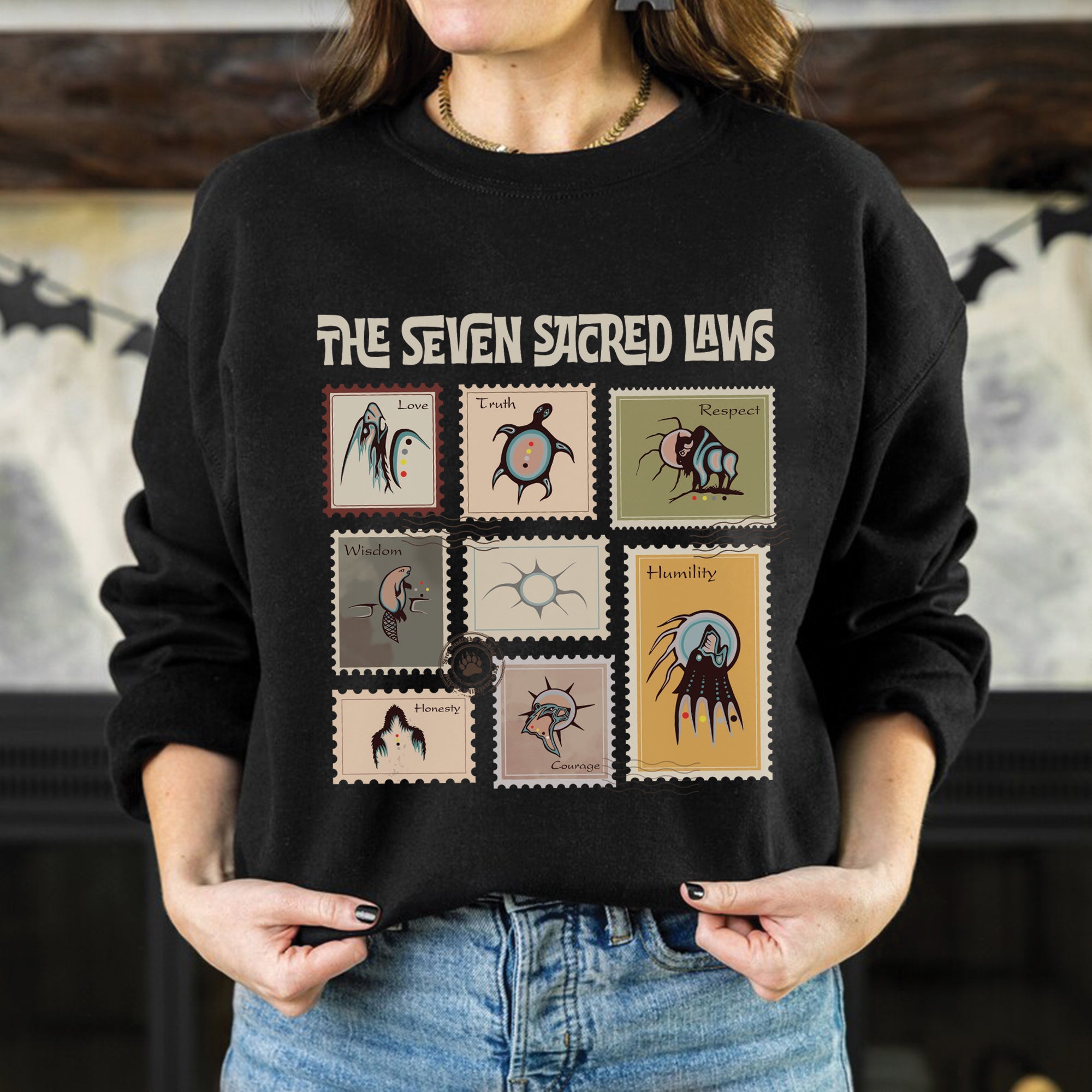 The Seven Sacred Laws Native American Indigenous Culture Unisex T-shirt/T-shirt V-Neck/Hoodie/Sweatshirt 187