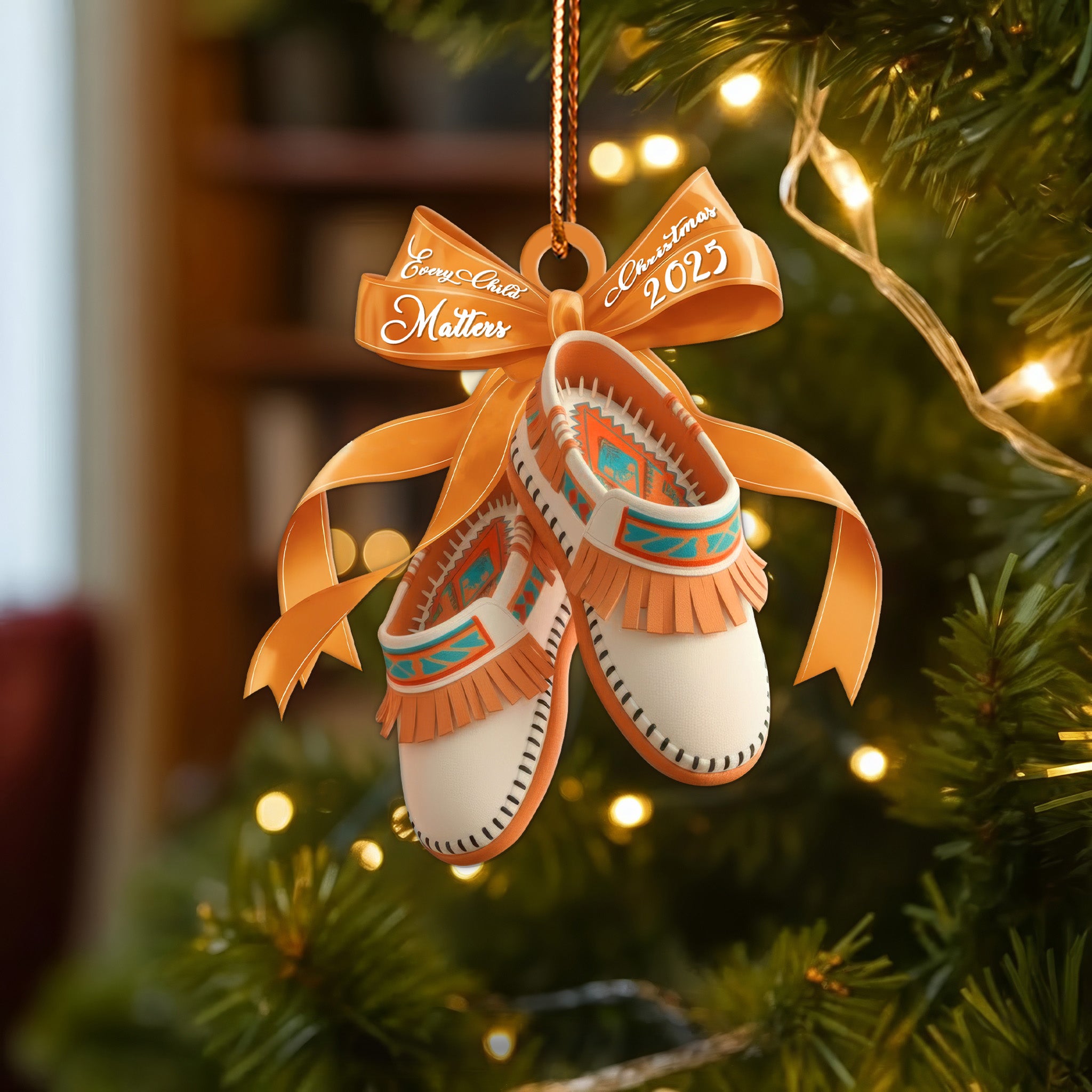 Native Moccasin Keepsake Ornament Every Child Matters 2025 Edition Unique Christmas Gift Decor Flat Acrylic