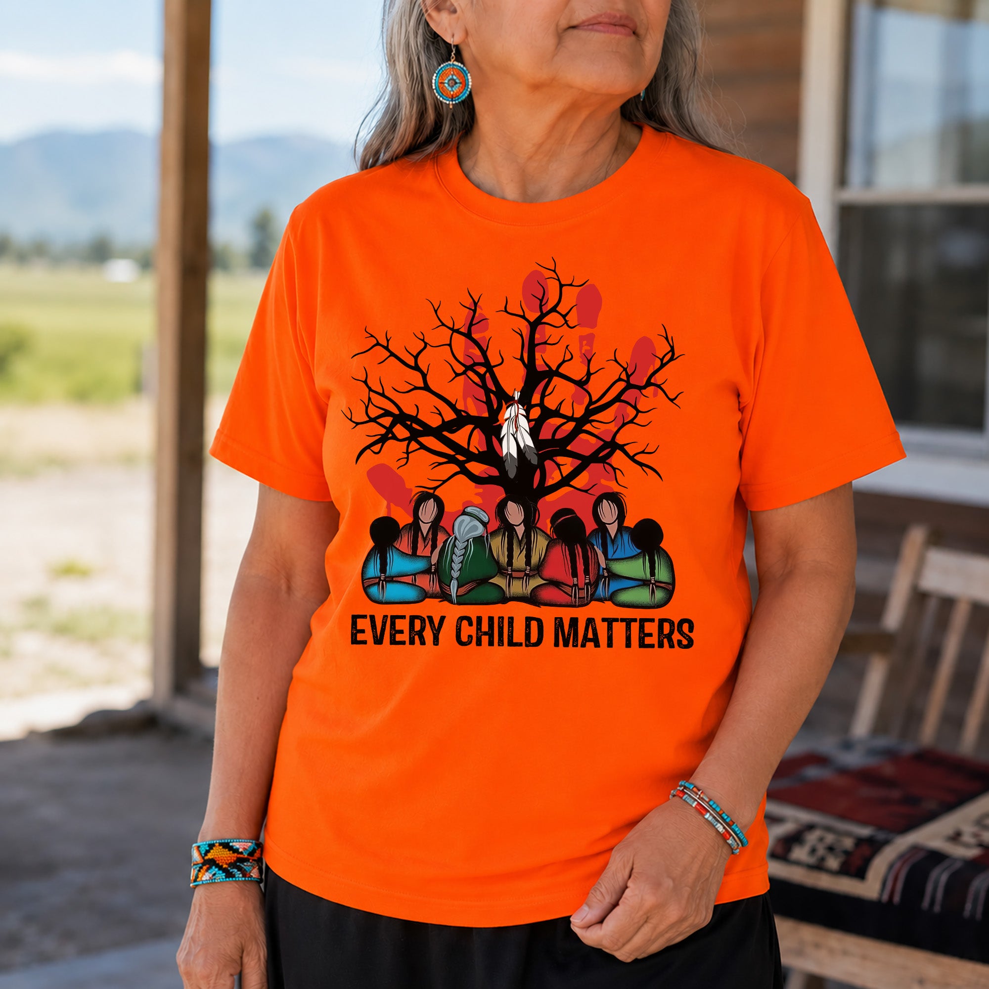 Every Child Matters Indigenous Roots Red Hand Design For Orange Shirt Day Unisex T-shirt/Hoodie/Sweatshirt
