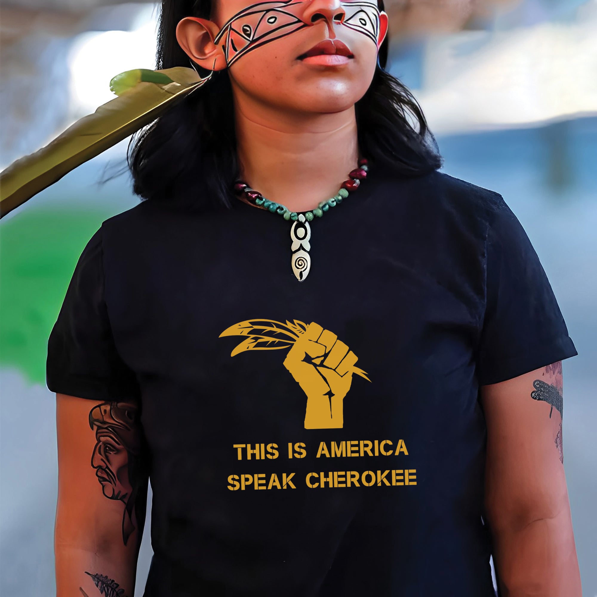 This Is American Speak Cherokee Unisex T-Shirt/T-Shirt V-Neck/Hoodie/Sweatshirt N38