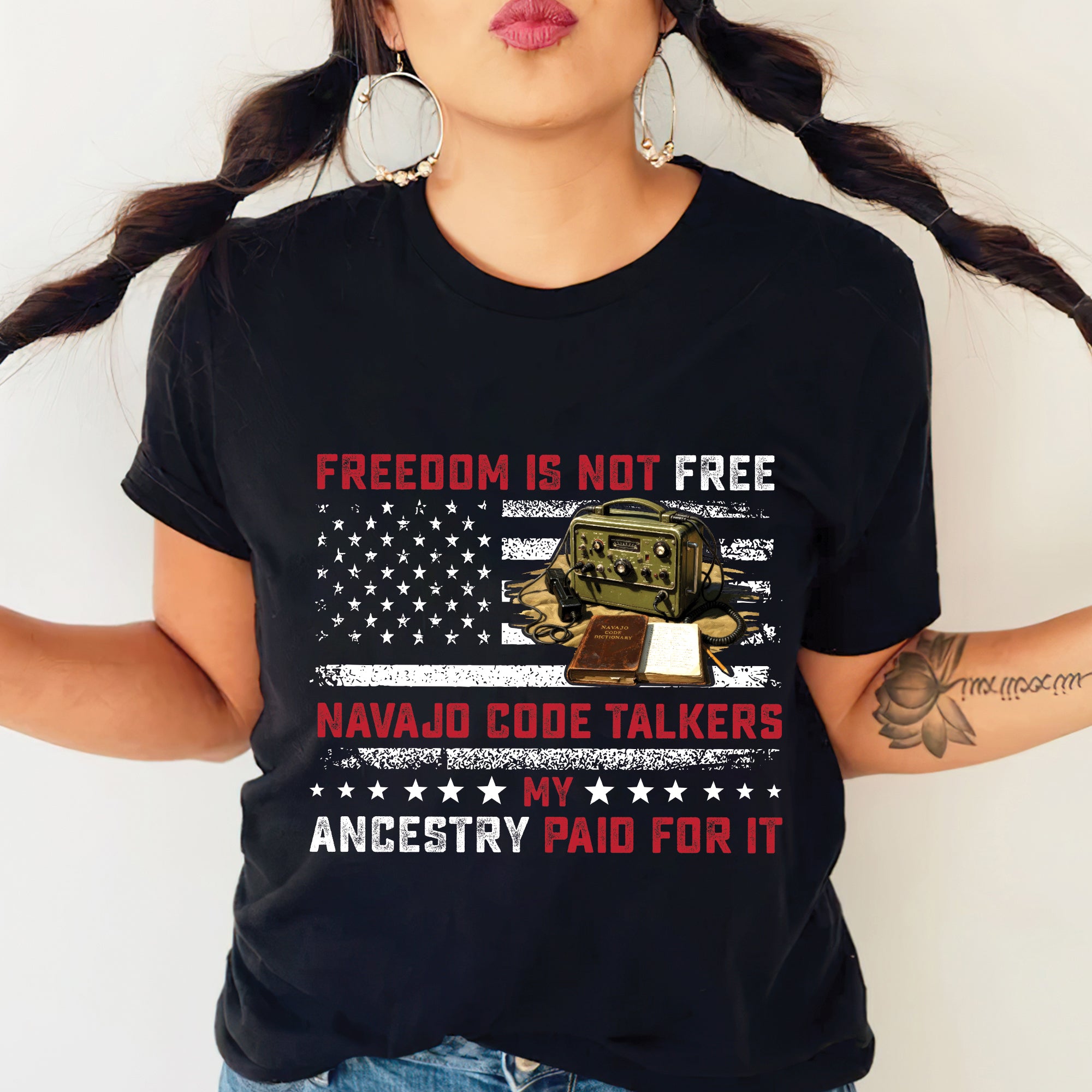 Navajo Code Talkers Heritage Freedom Is Not Free, My Ancestry Paid for It Unisex T-Shirt/T-Shirt V-Neck/Hoodie/Sweatshirt