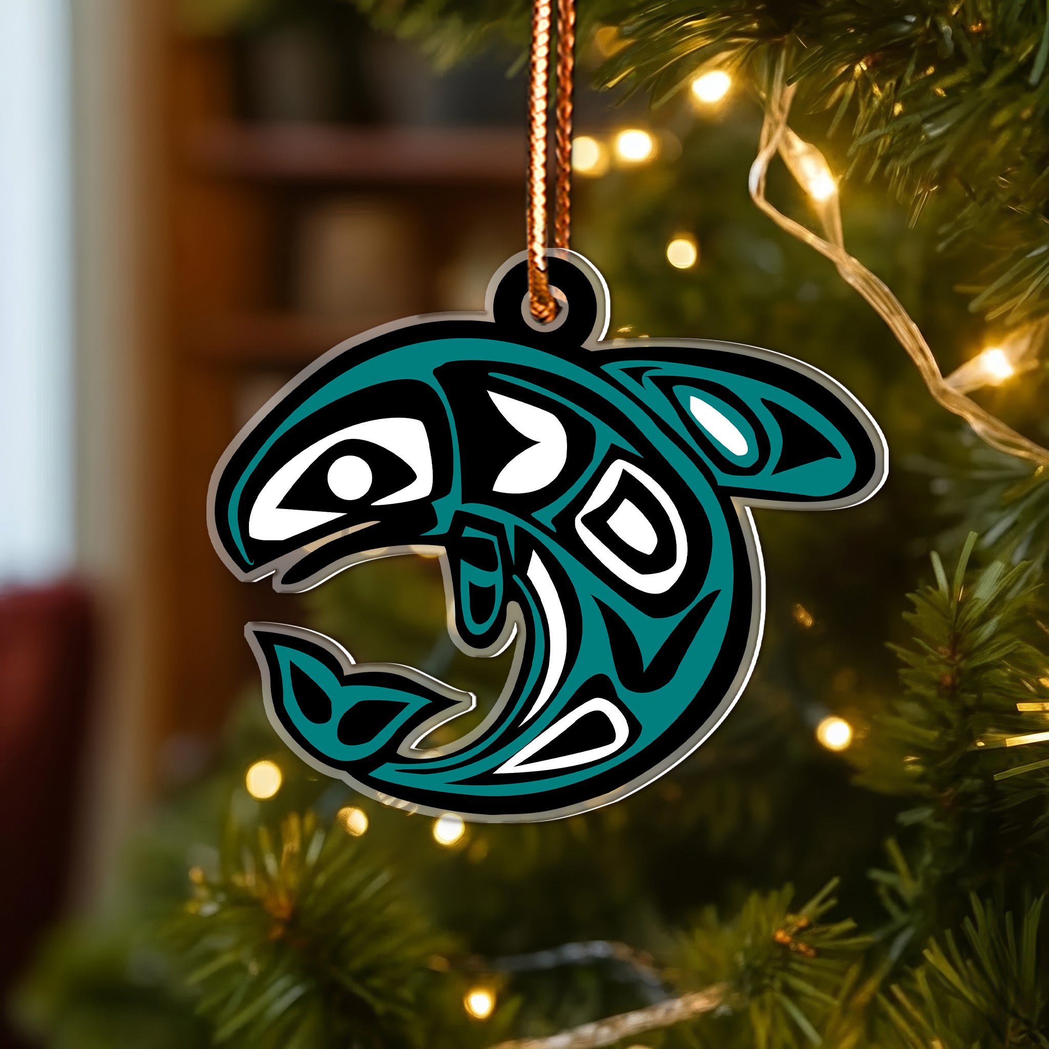 Tribal Orca Spirit Ornament Native American Unique Christmas Gift Decor Flat Acrylic