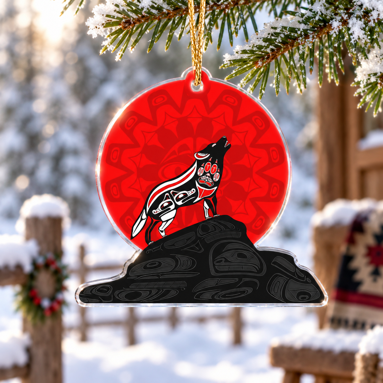Wolf Native American - Unique Gift Decor Flat Acrylic