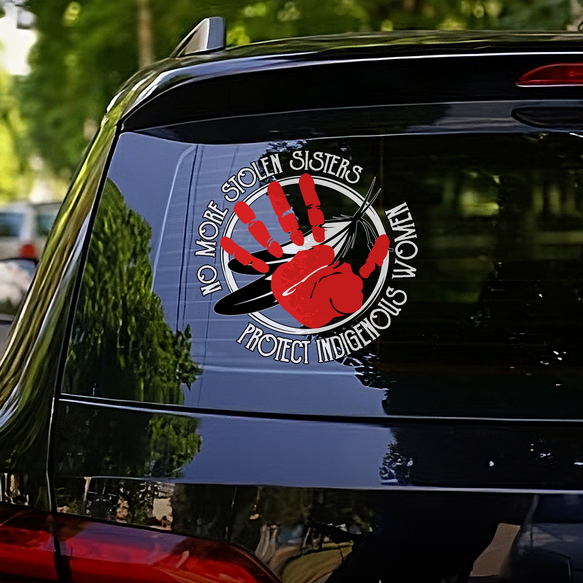 No More Stolen Sisters Red Hand Decal - Protect Indigenous Women