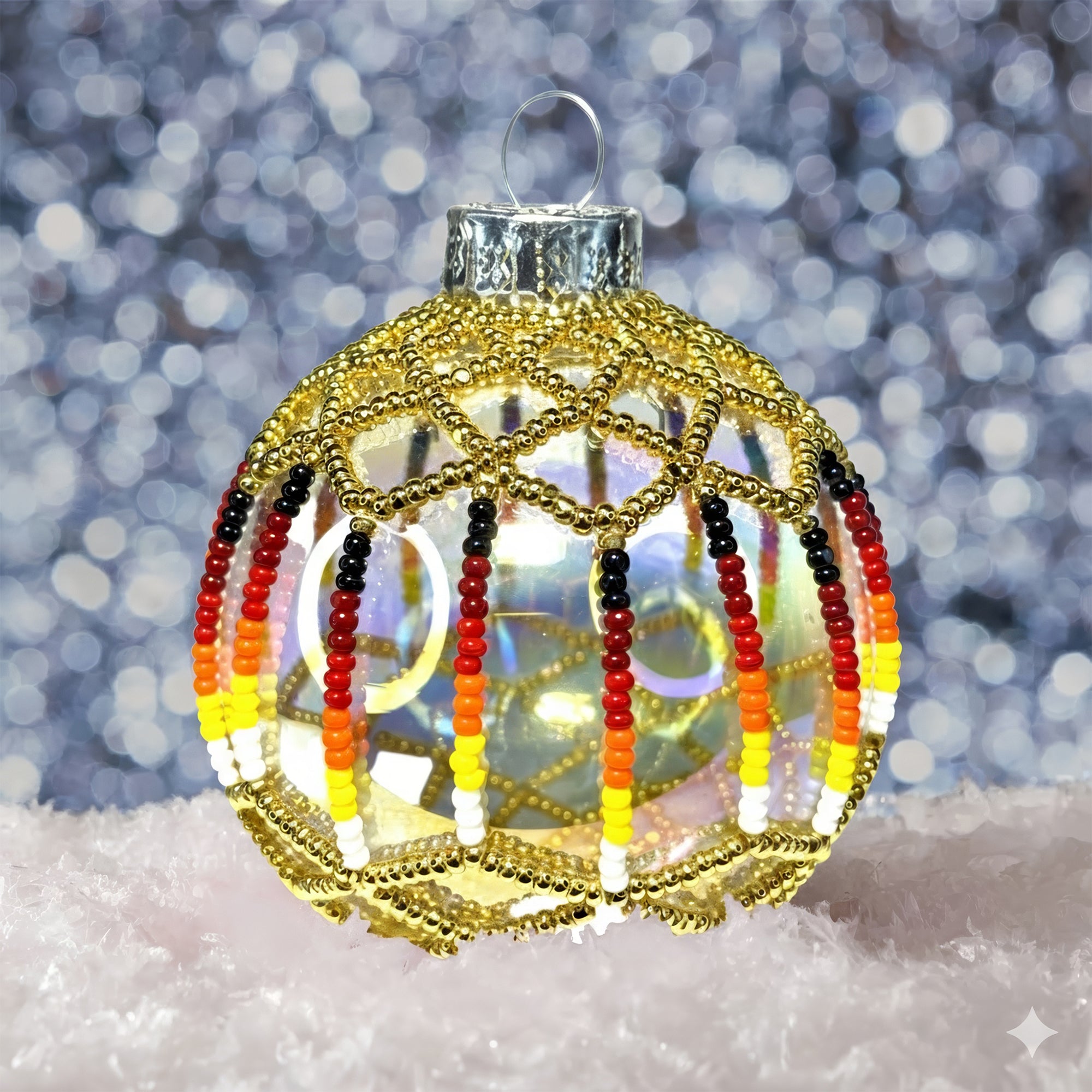 24K Gold Beaded Ornaments Holiday Decor Gifts