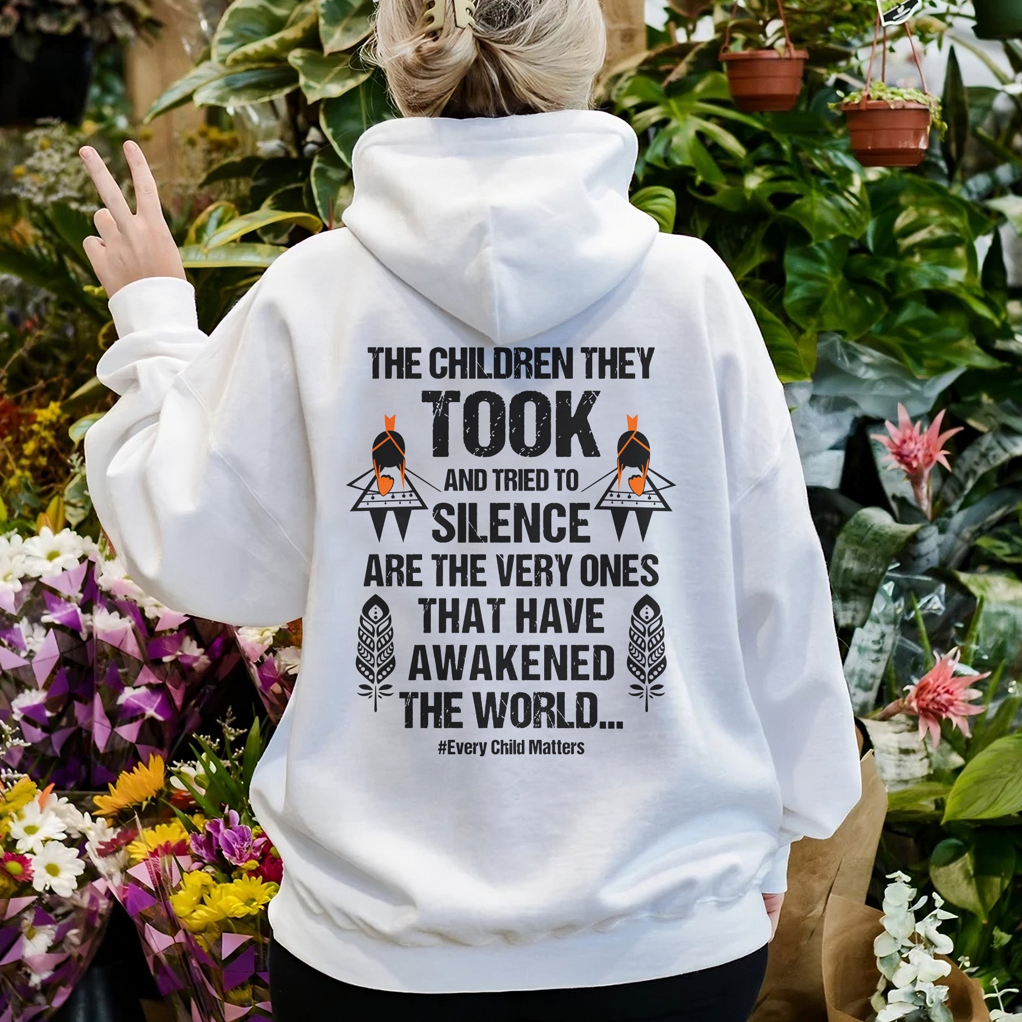 [Two Sides] They Tried To Silence Us Every Child Matters Orange Unisex T-shirt/T-shirt V-Neck/Hoodie/Sweatshirt/Long Sleeve