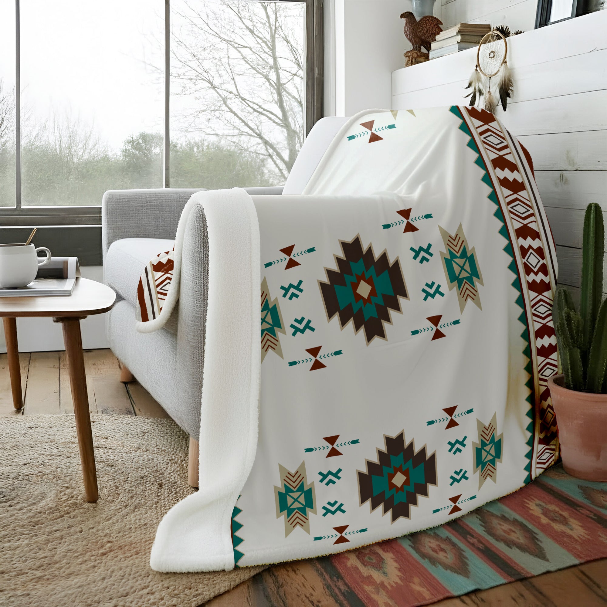 Sacred Spirit of the Earth Native American Cozy Fleece Blanket