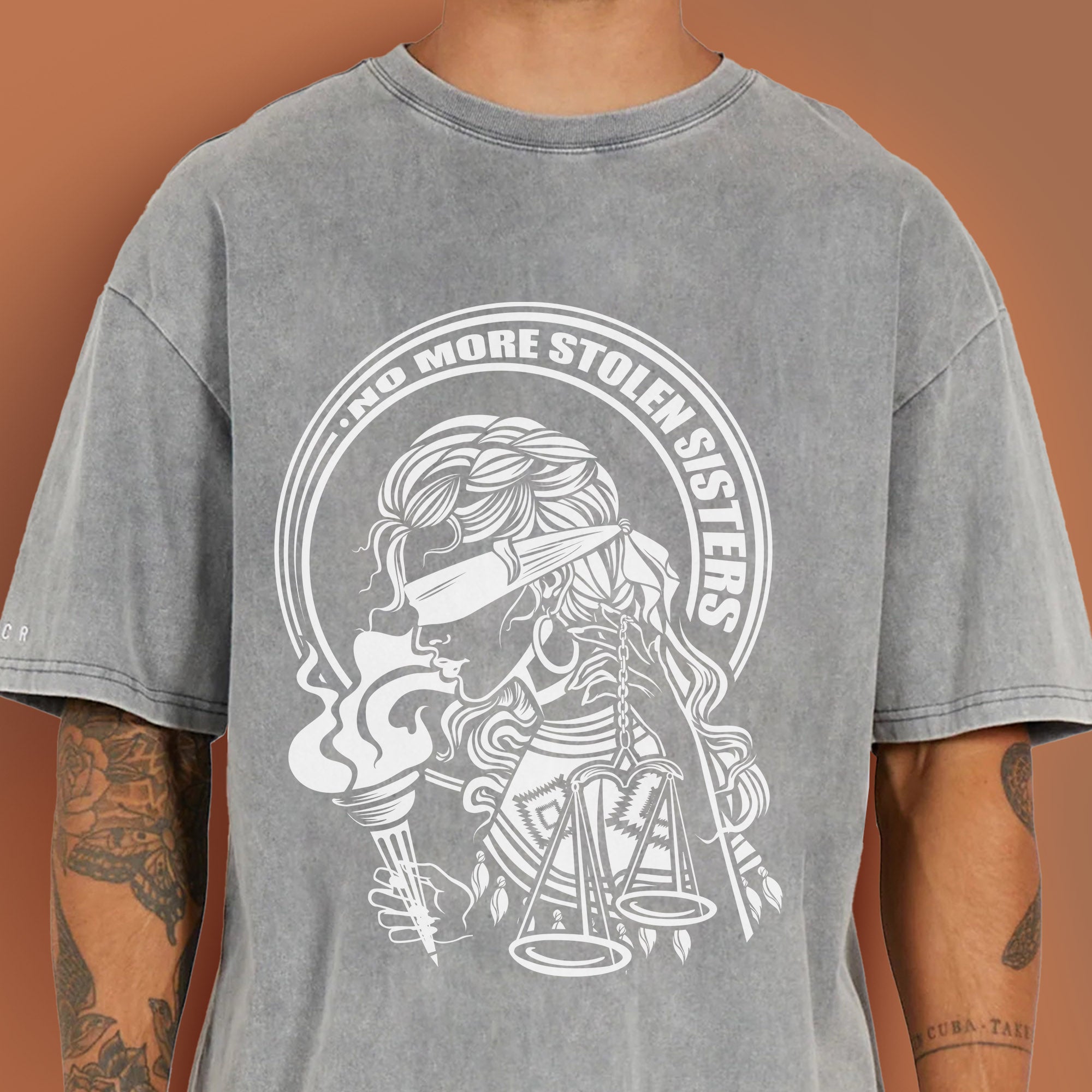 No More Stolen Sisters - Indigenous Women Unisex Mineral Washed T-Shirt
