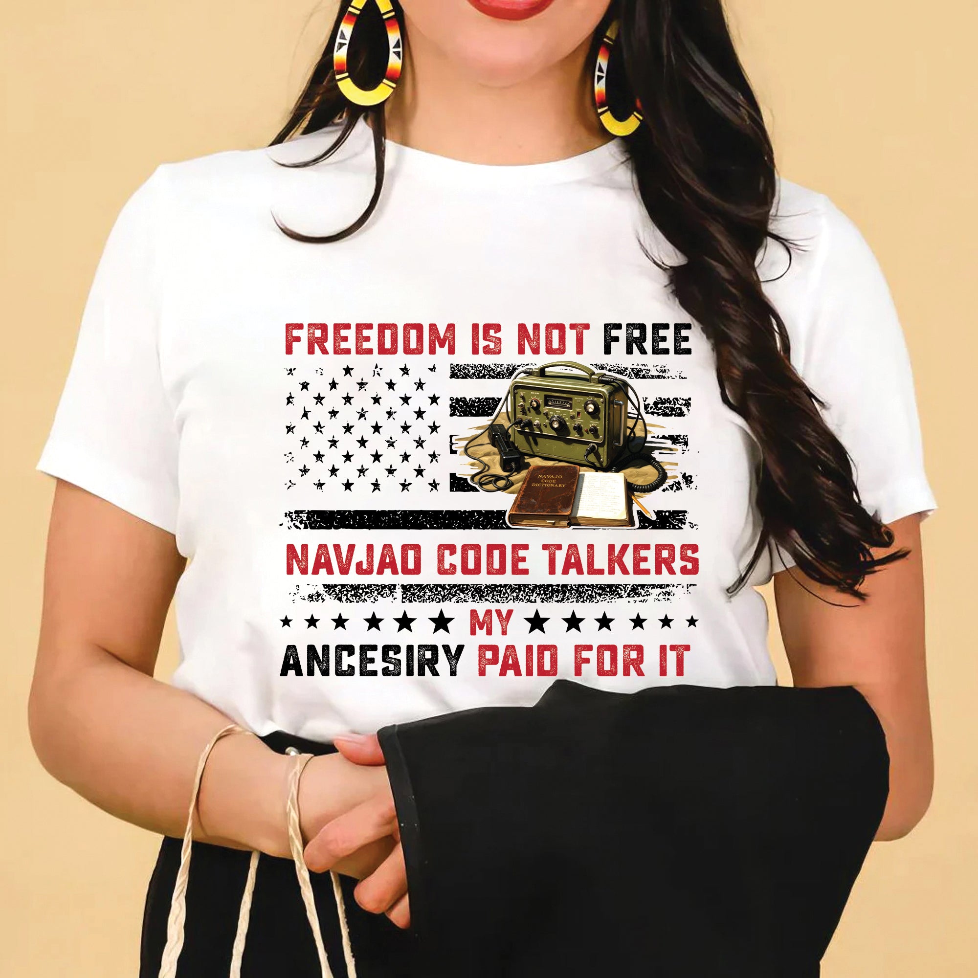 Navajo Code Talkers Heritage Freedom Is Not Free, My Ancestry Paid for It Unisex T-Shirt/T-Shirt V-Neck/Hoodie/Sweatshirt