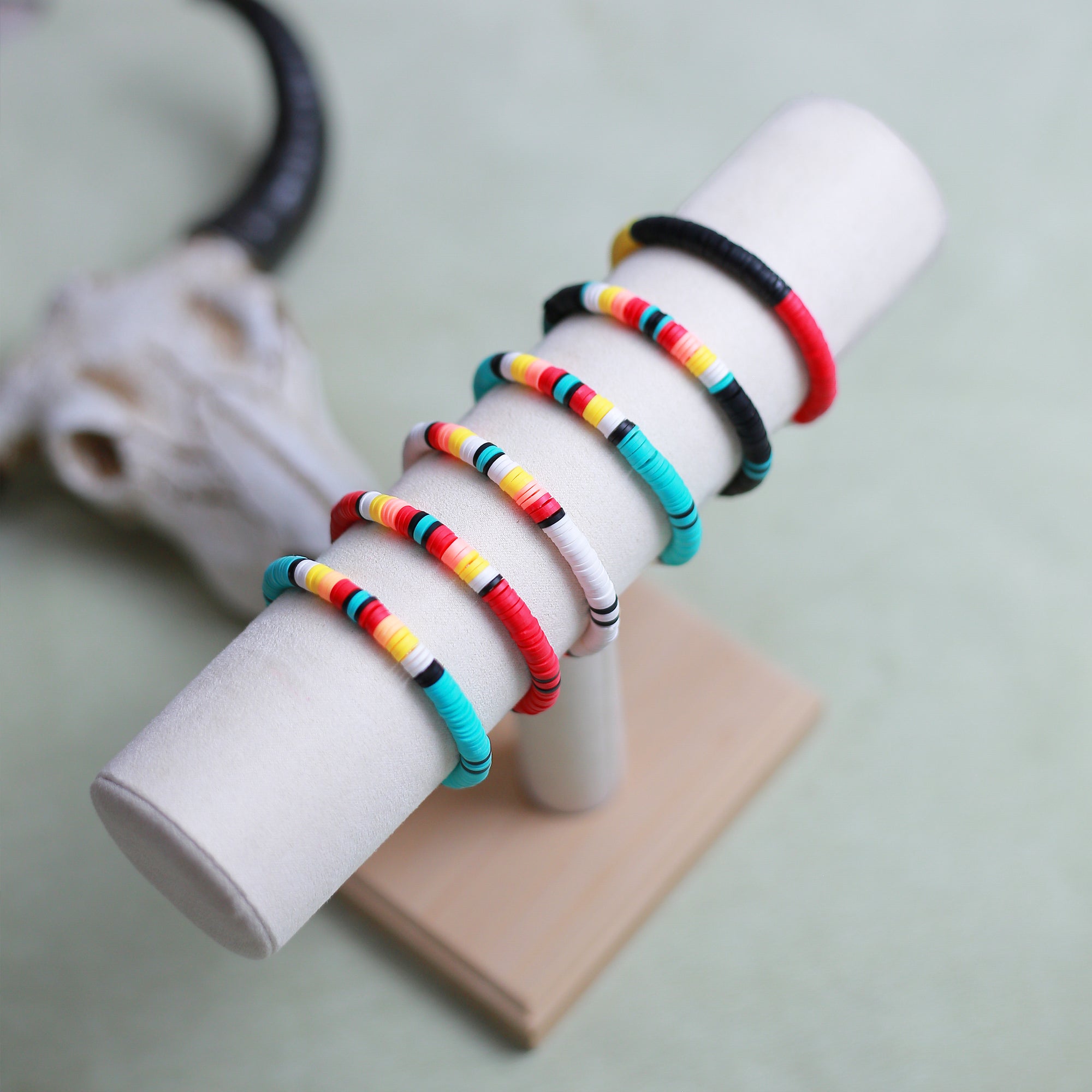 Women's Handmade Black Dusk Clay Bracelet