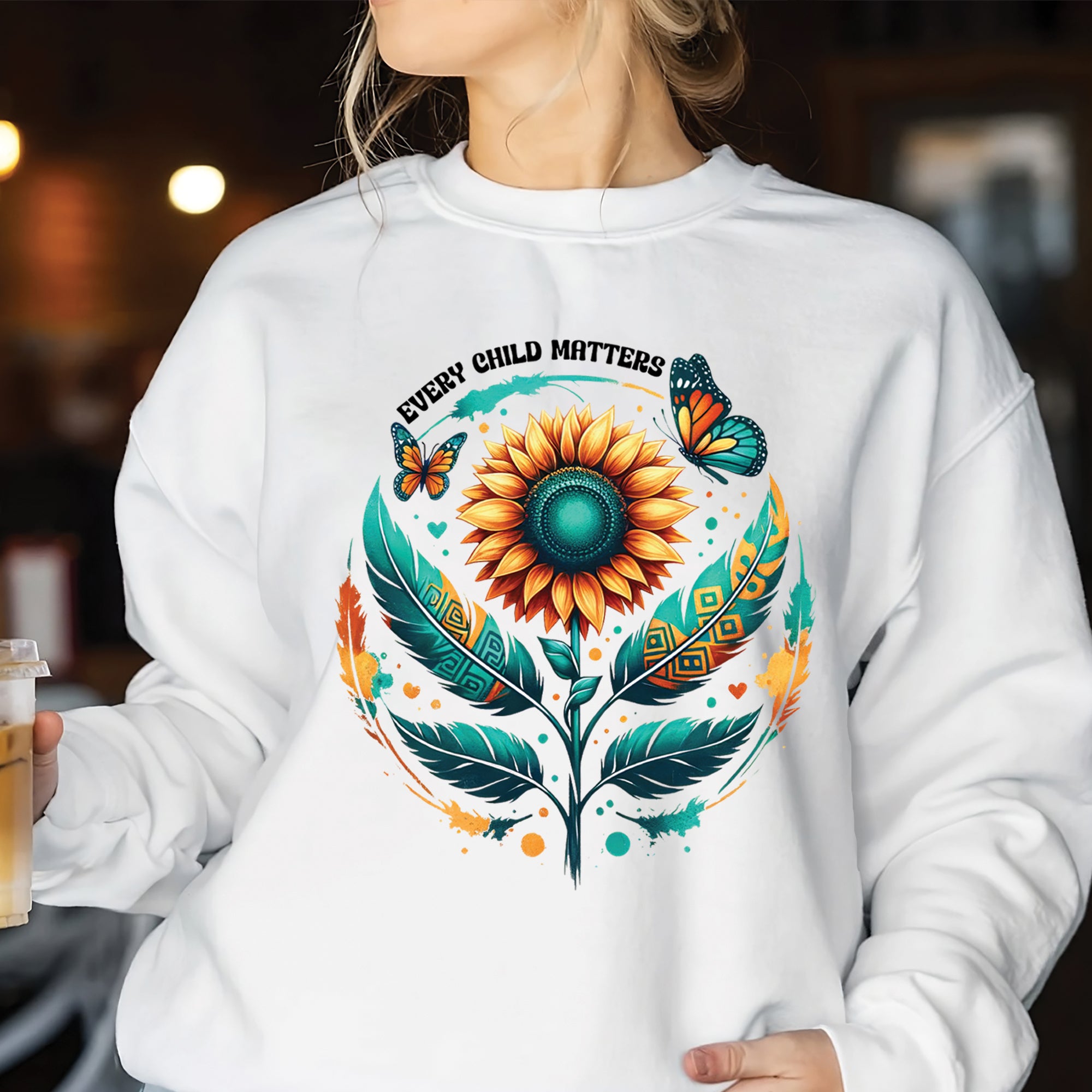 Every Child Matters Sunflower Orange Native American Unisex T-Shirt/Hoodie/Sweatshirt