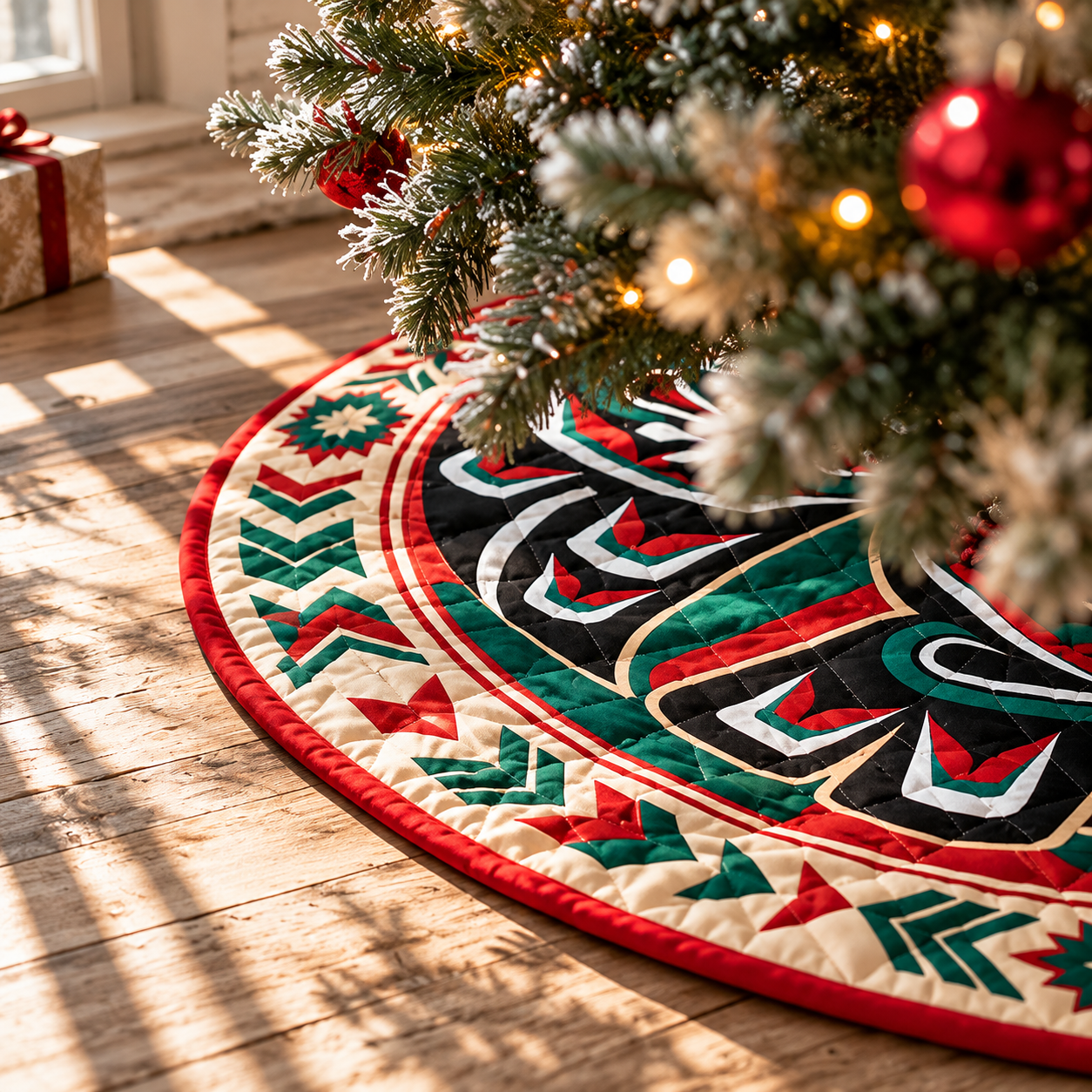 Sacred Thunderbird Sacred Power Timeless Spirit - Quilted Tree Skirt Holiday Decor