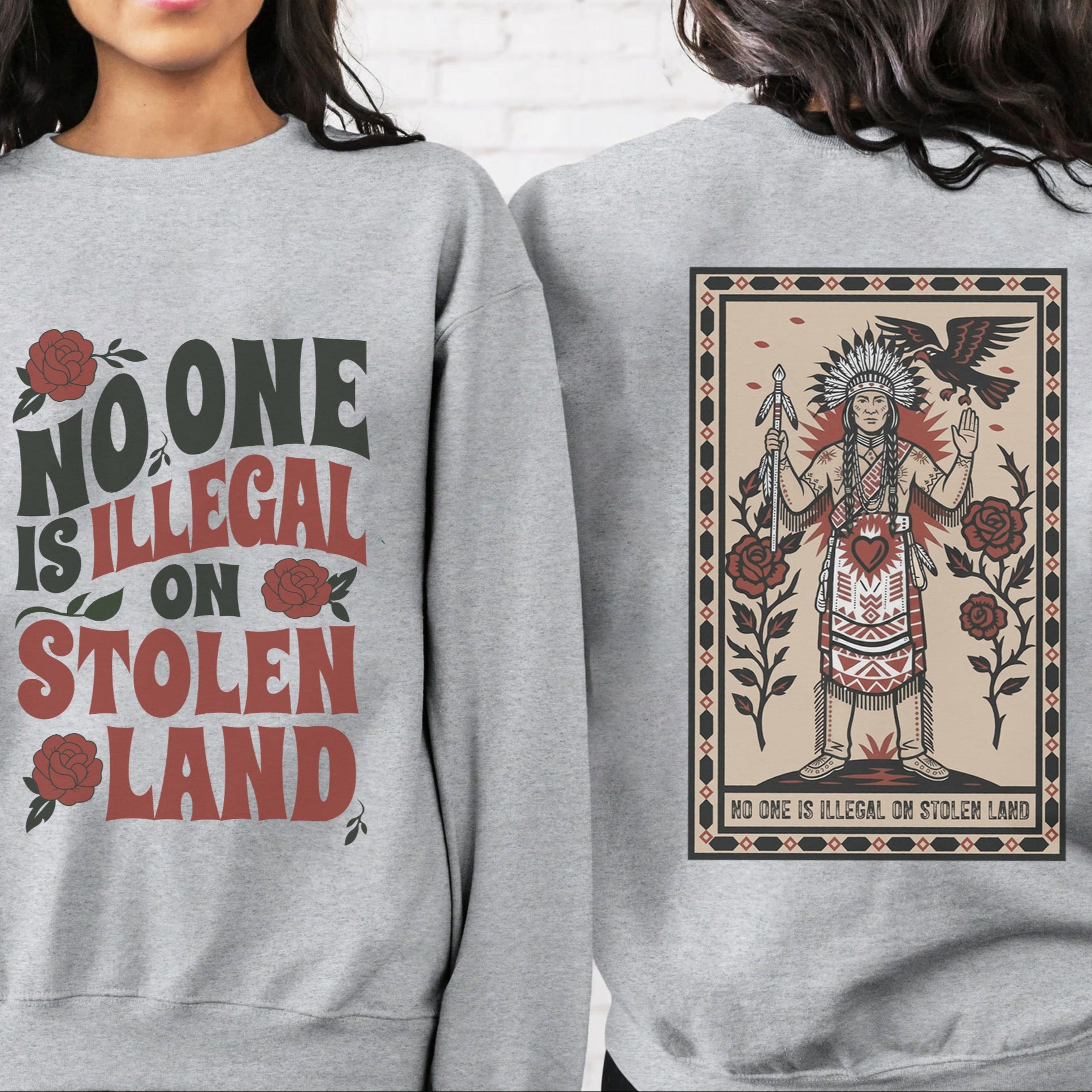 [Two Sides] No One Is Illegal On Stolen Land - Unisex T-Shirt/T-Shirt V-Neck/Hoodie/Sweatshirt N52