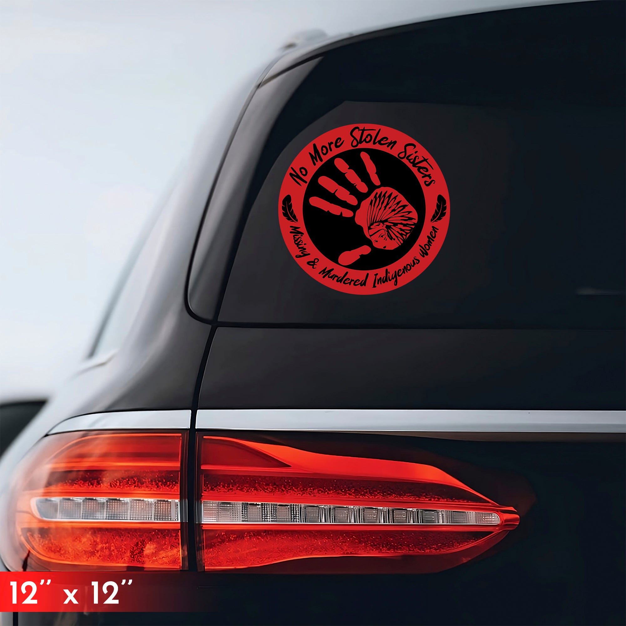 No More Stolen Sister - Missing And Murdered Indigenous Women Red Hand Car Decal