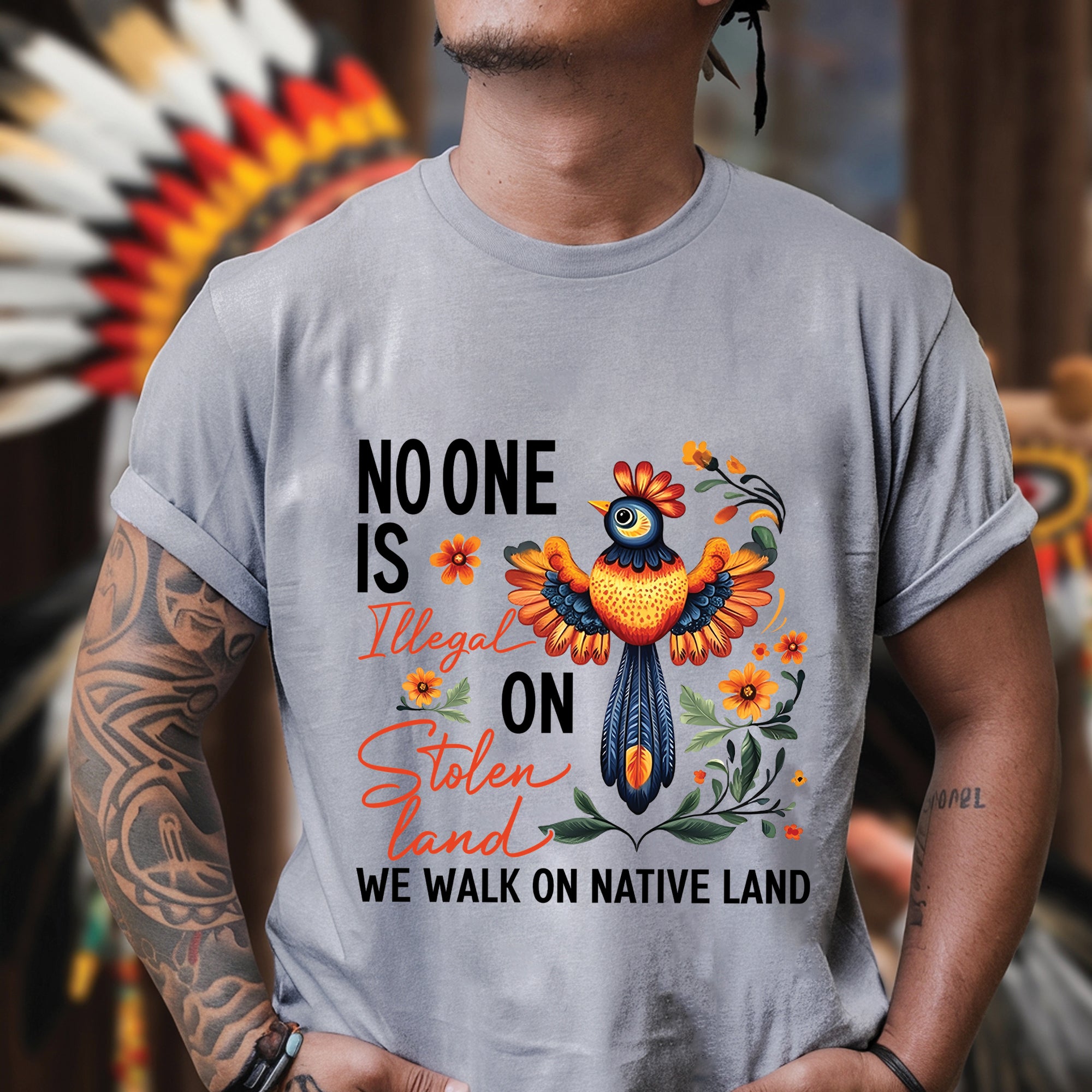 No One Is Illegal On Stolen Land - Unisex T-Shirt/T-Shirt V-Neck/Hoodie/Sweatshirt N57