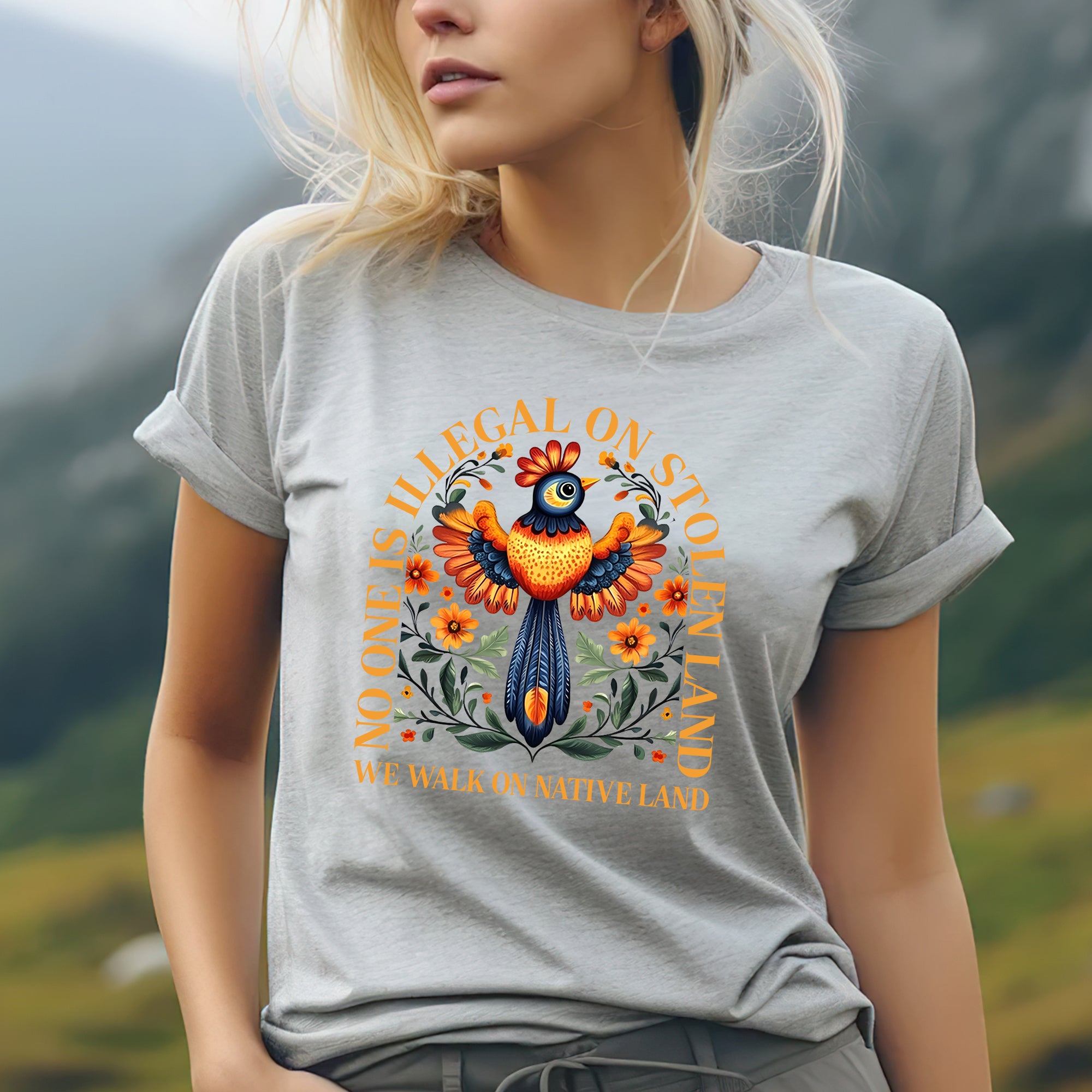 No One Is Illegal On Stolen Land. We Walk On Native Land - One Side Unisex T-Shirt/Hoodie/Sweatshirt