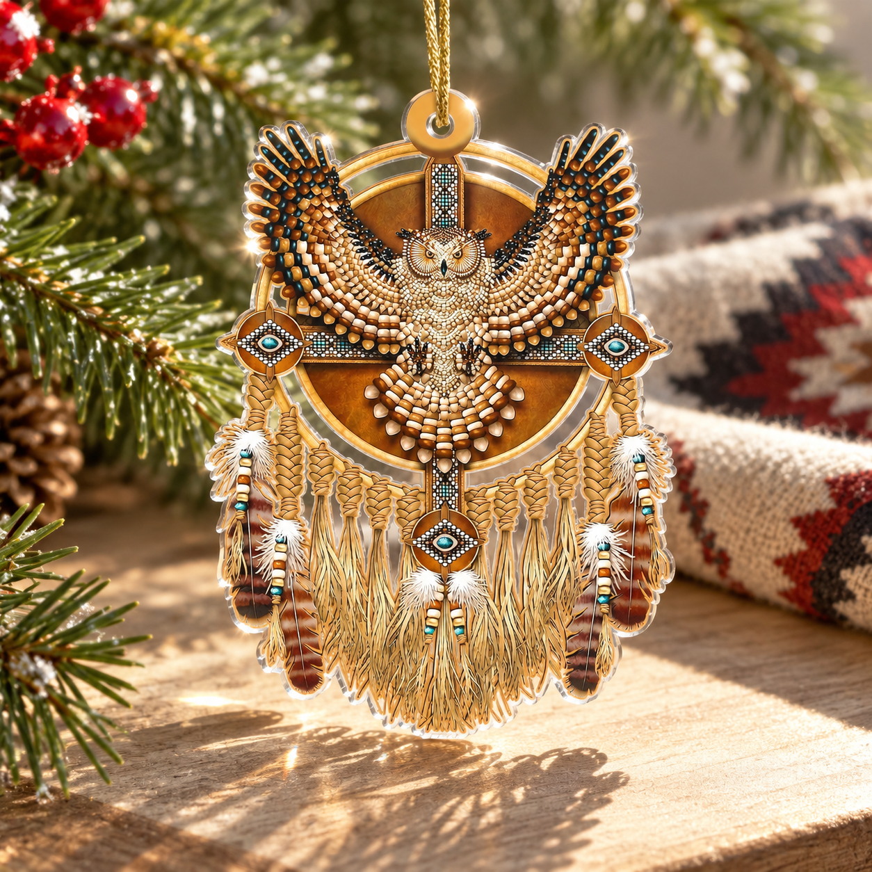 Owl Feather Native American - Unique Gift Decor Flat Acrylic