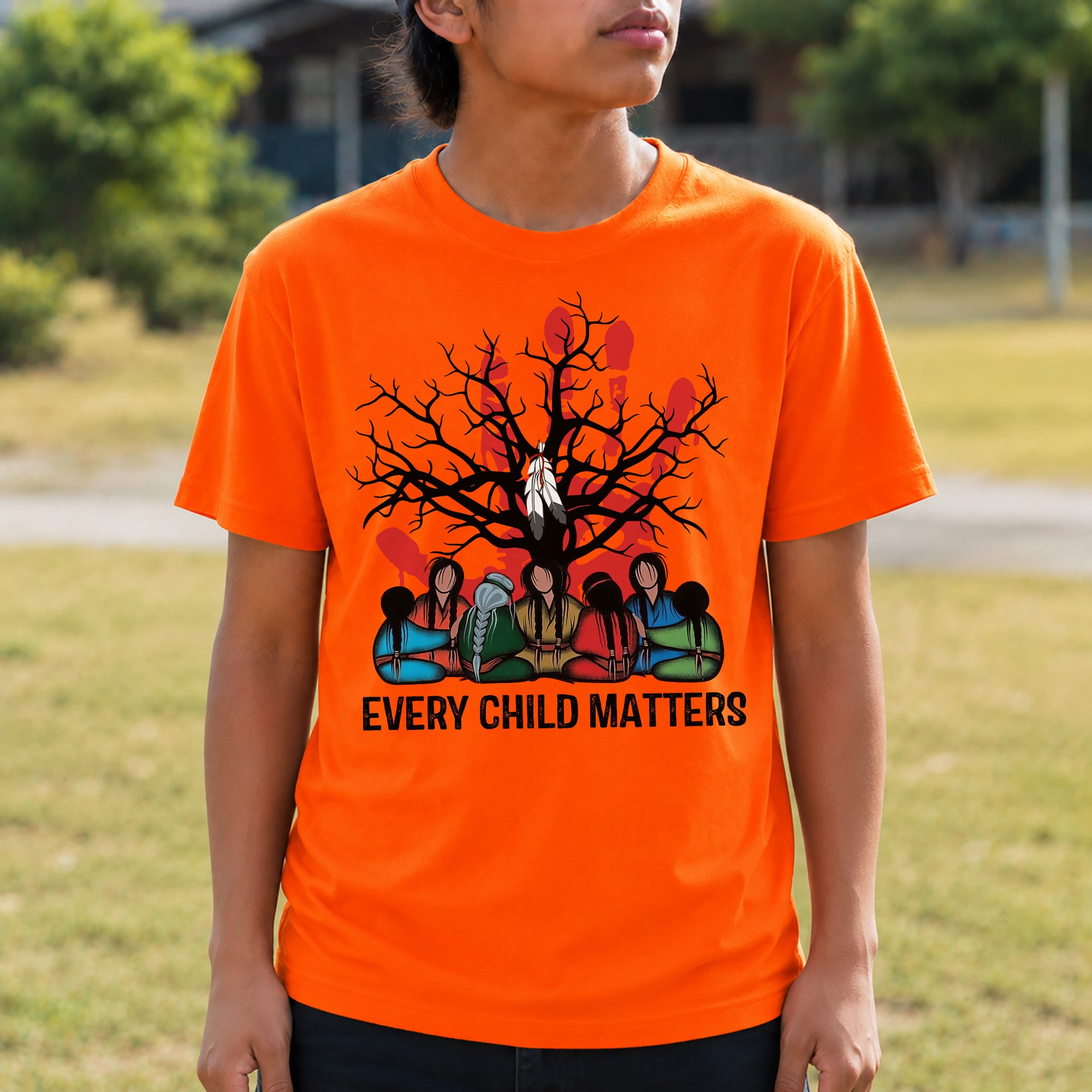 Every Child Matters Indigenous Roots Red Hand Design For Orange Shirt Day Unisex T-shirt/Hoodie/Sweatshirt