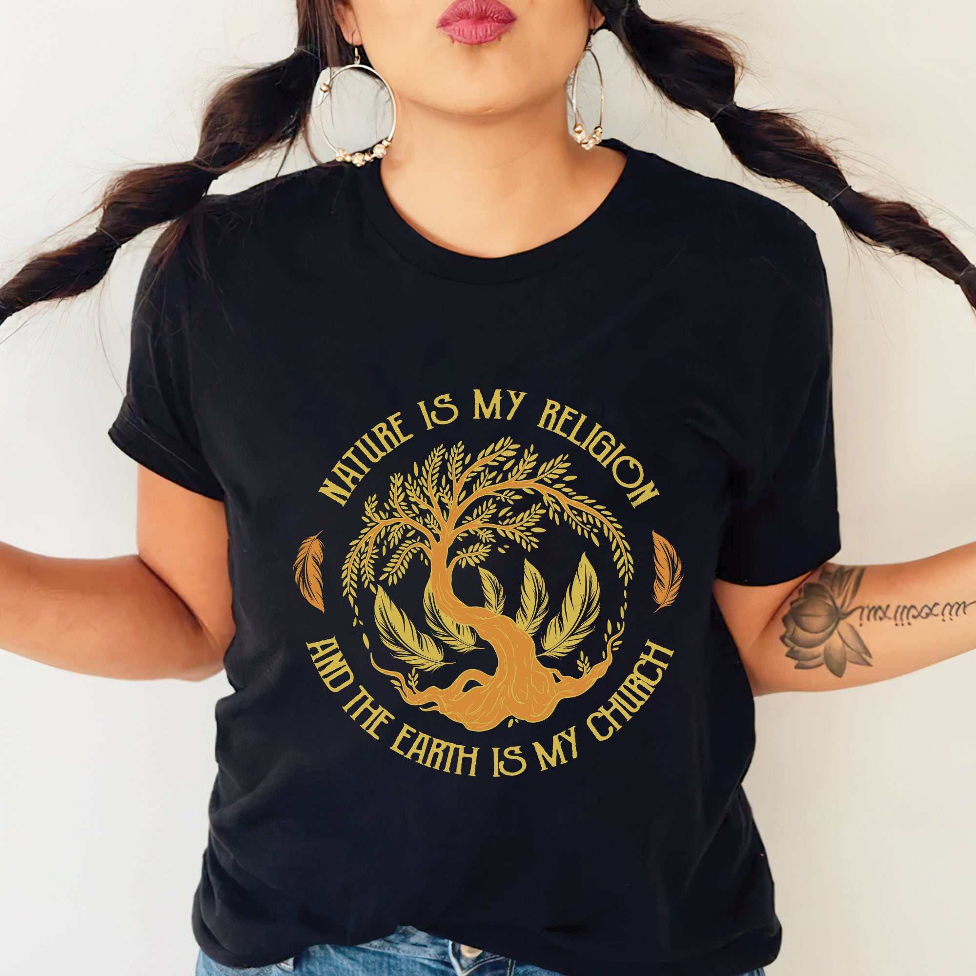 Nature Is My Religion And The Earth Is My Church Unisex T-Shirt/T-Shirt V-Neck/Hoodie/Sweatshirt - N35