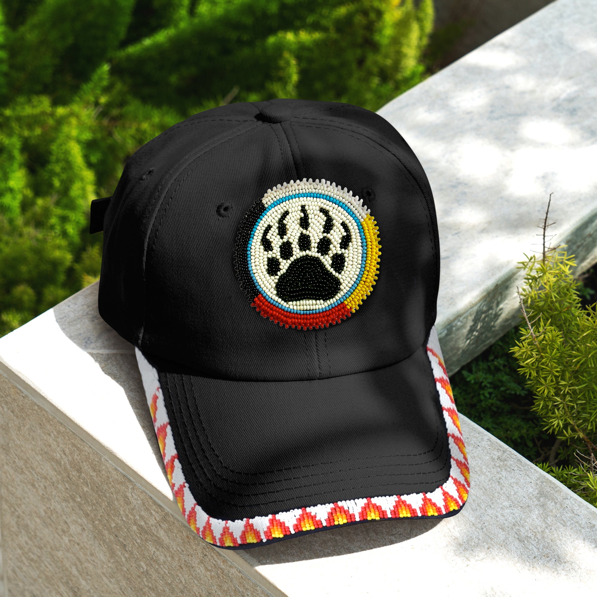 SALE 50% OFF - Bear Paw Baseball Cap With Patch Brim Unisex Native American Style